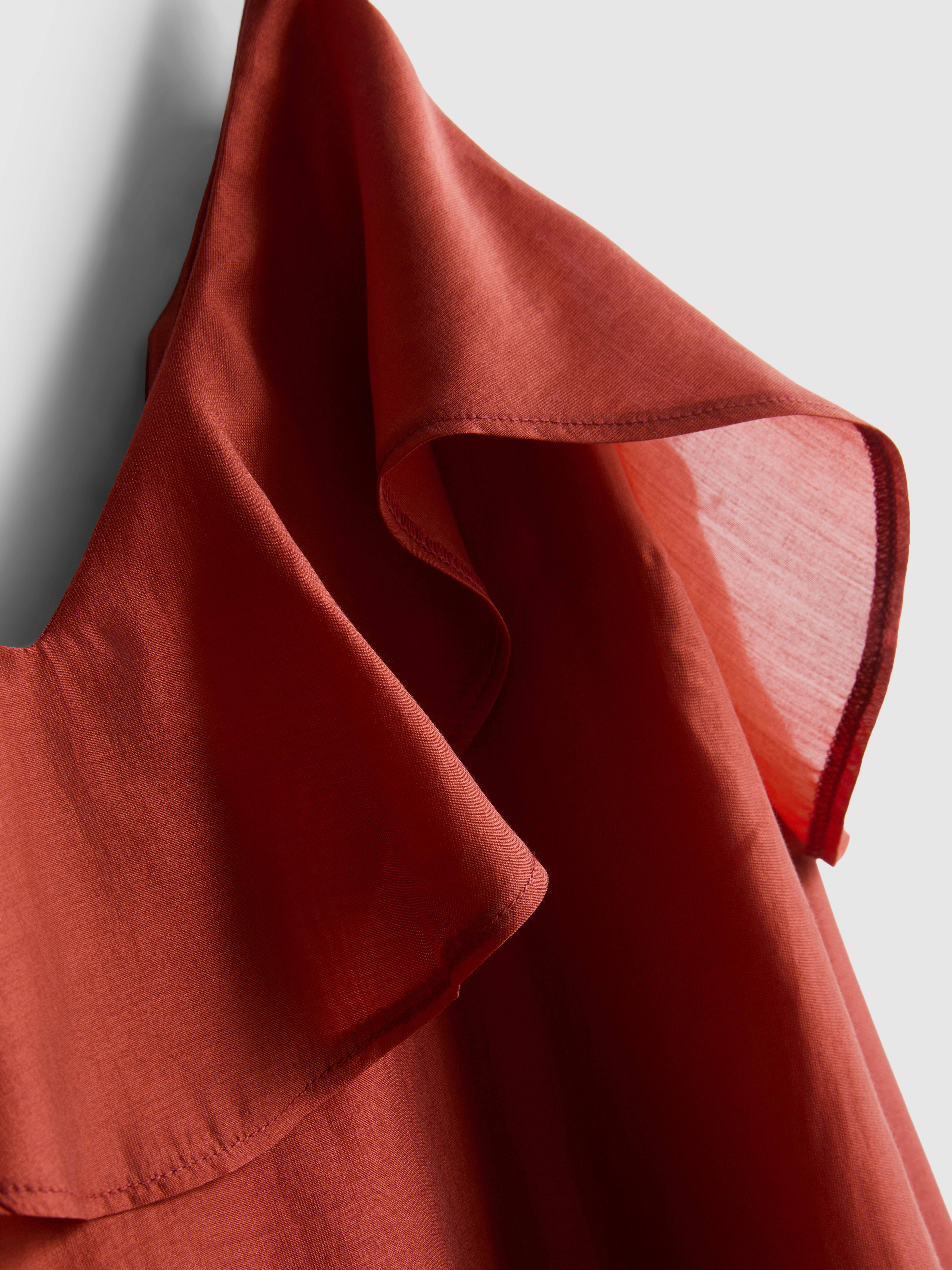 Frill Neckline Midi Dress