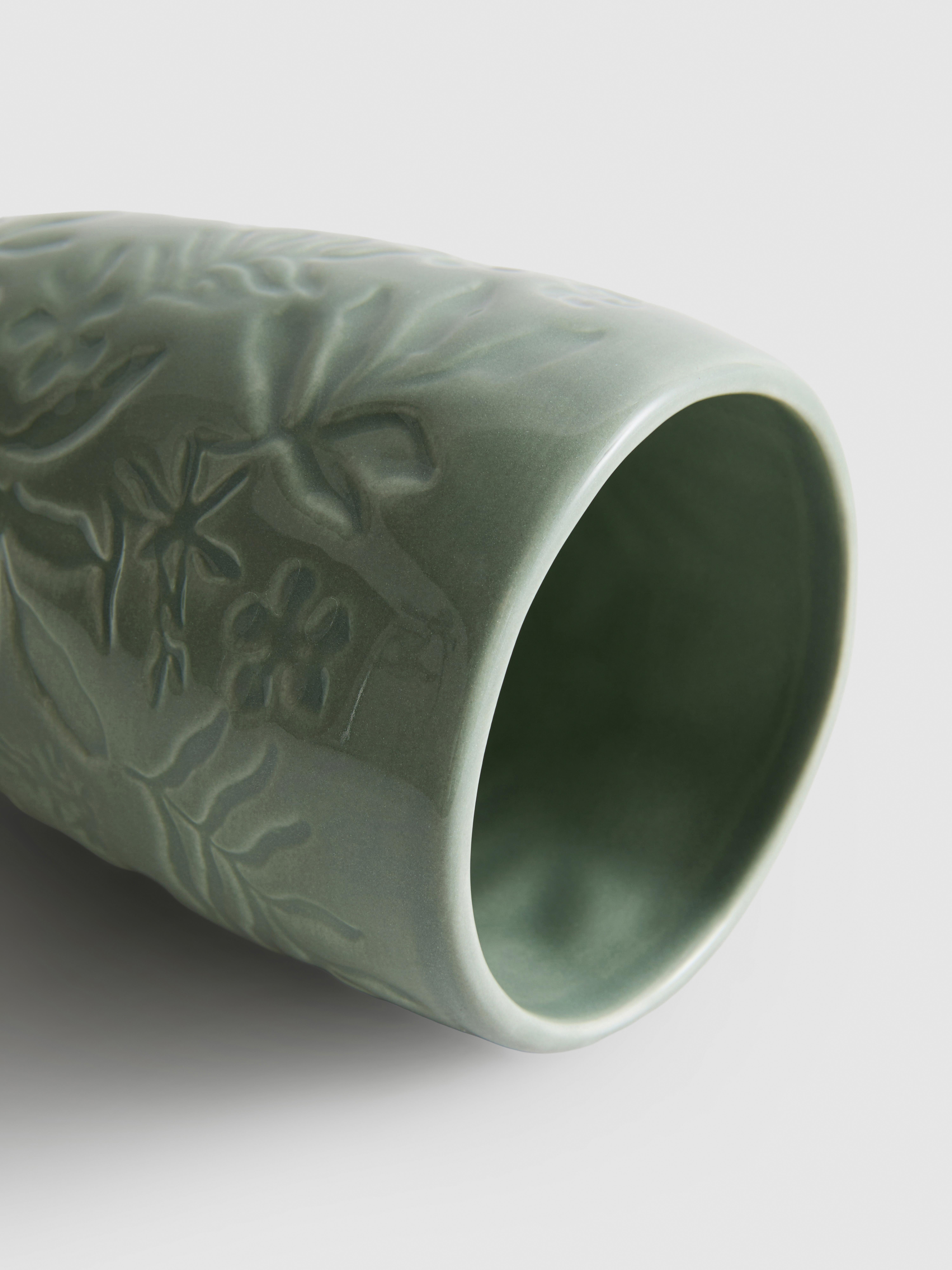 Bicchiere da bagno floreale in ceramica