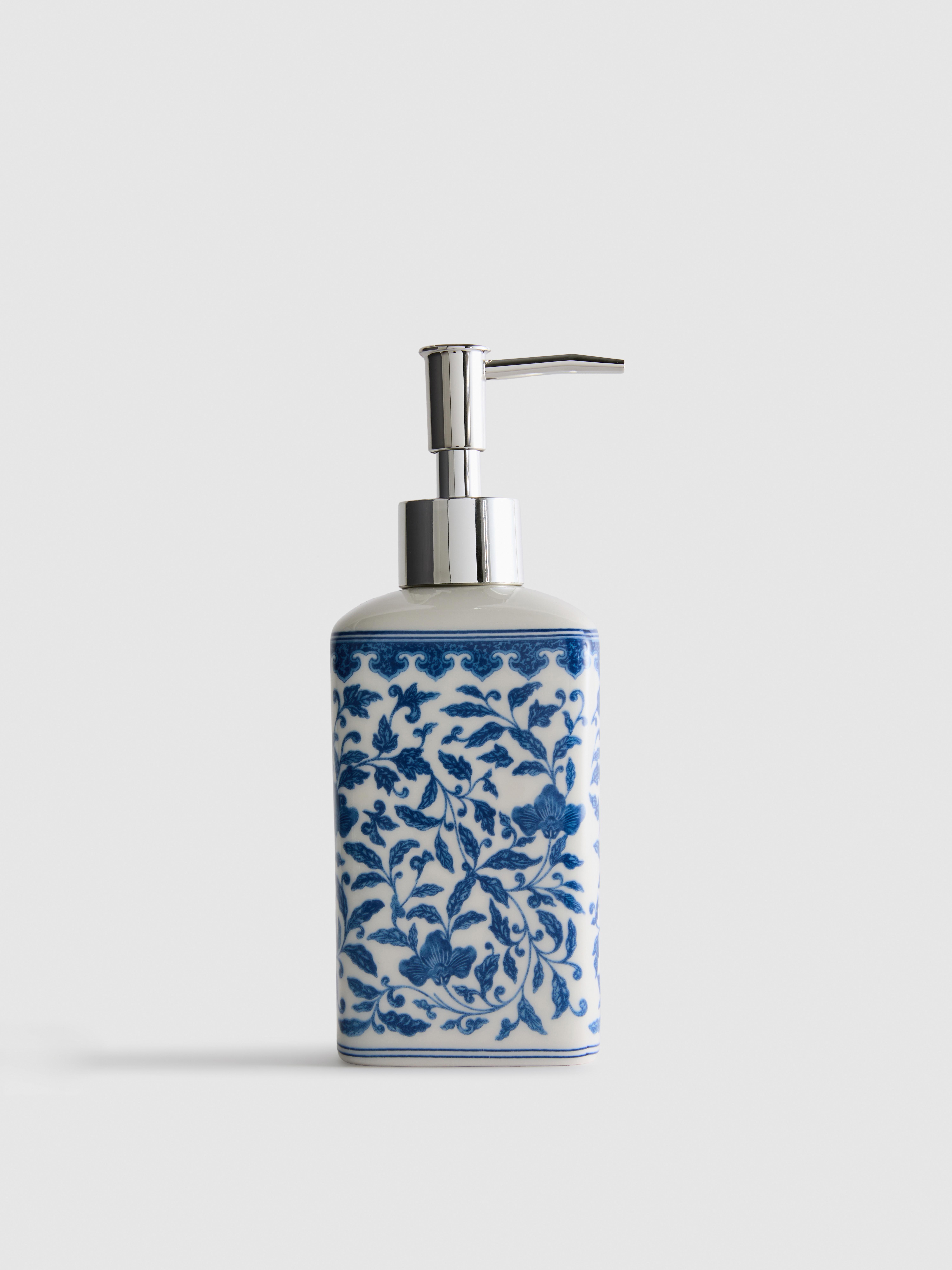 Dispensador de jabón con estampado floral