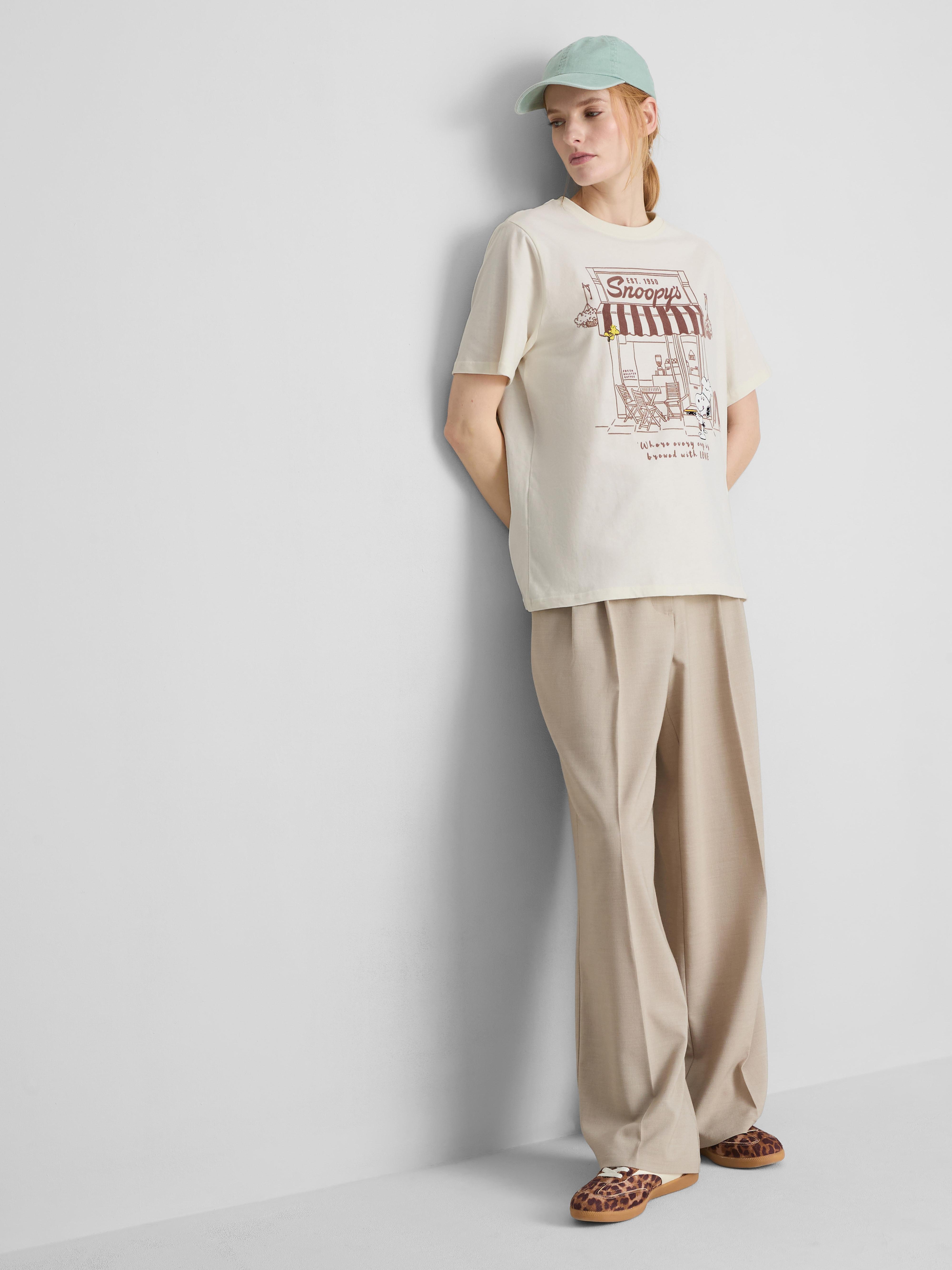 Katoenen T-shirt Peanuts Snoopy Café