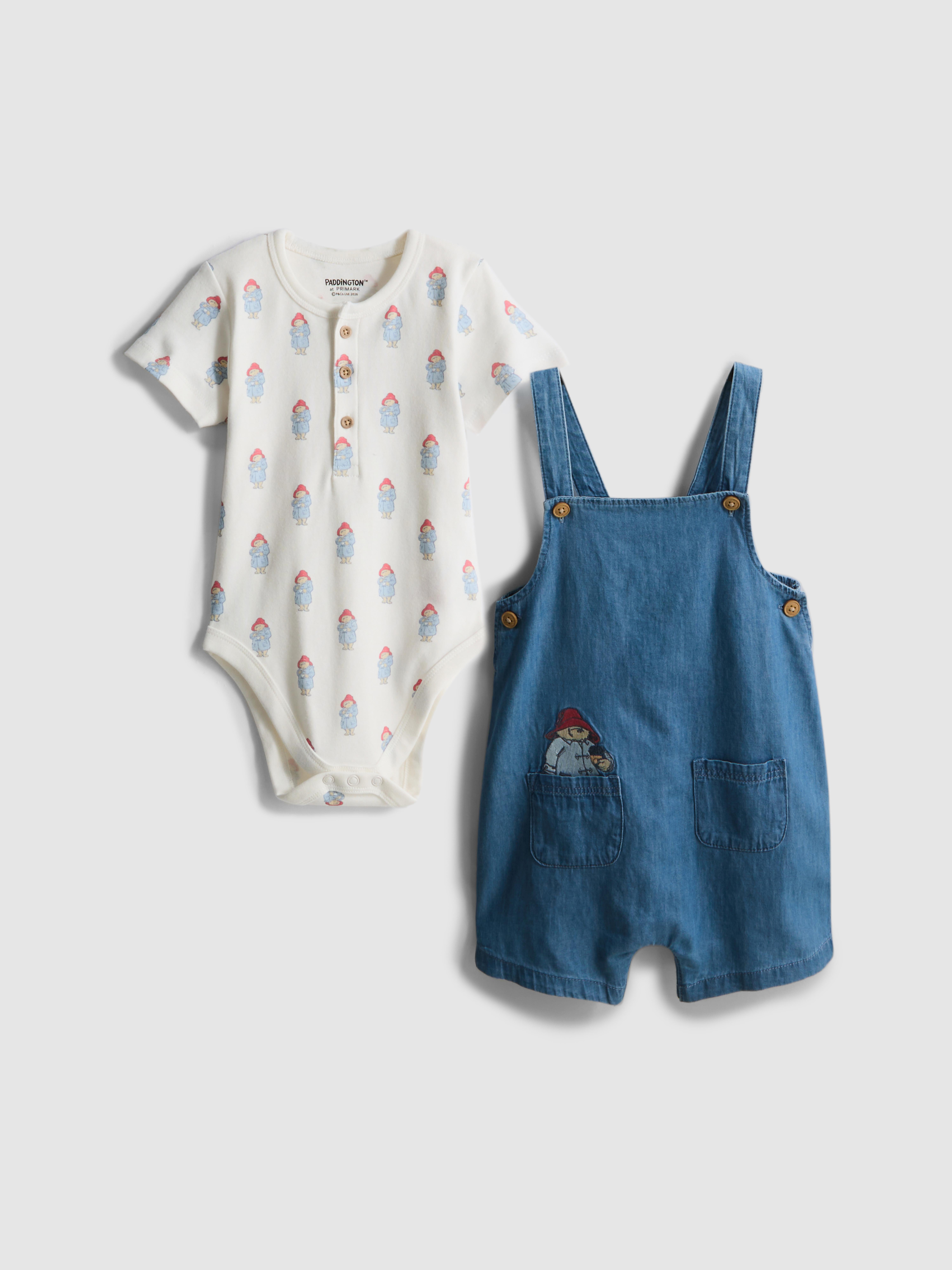 0-18mths | Paddington Bear Bodysuit and Dungarees Newborn Set