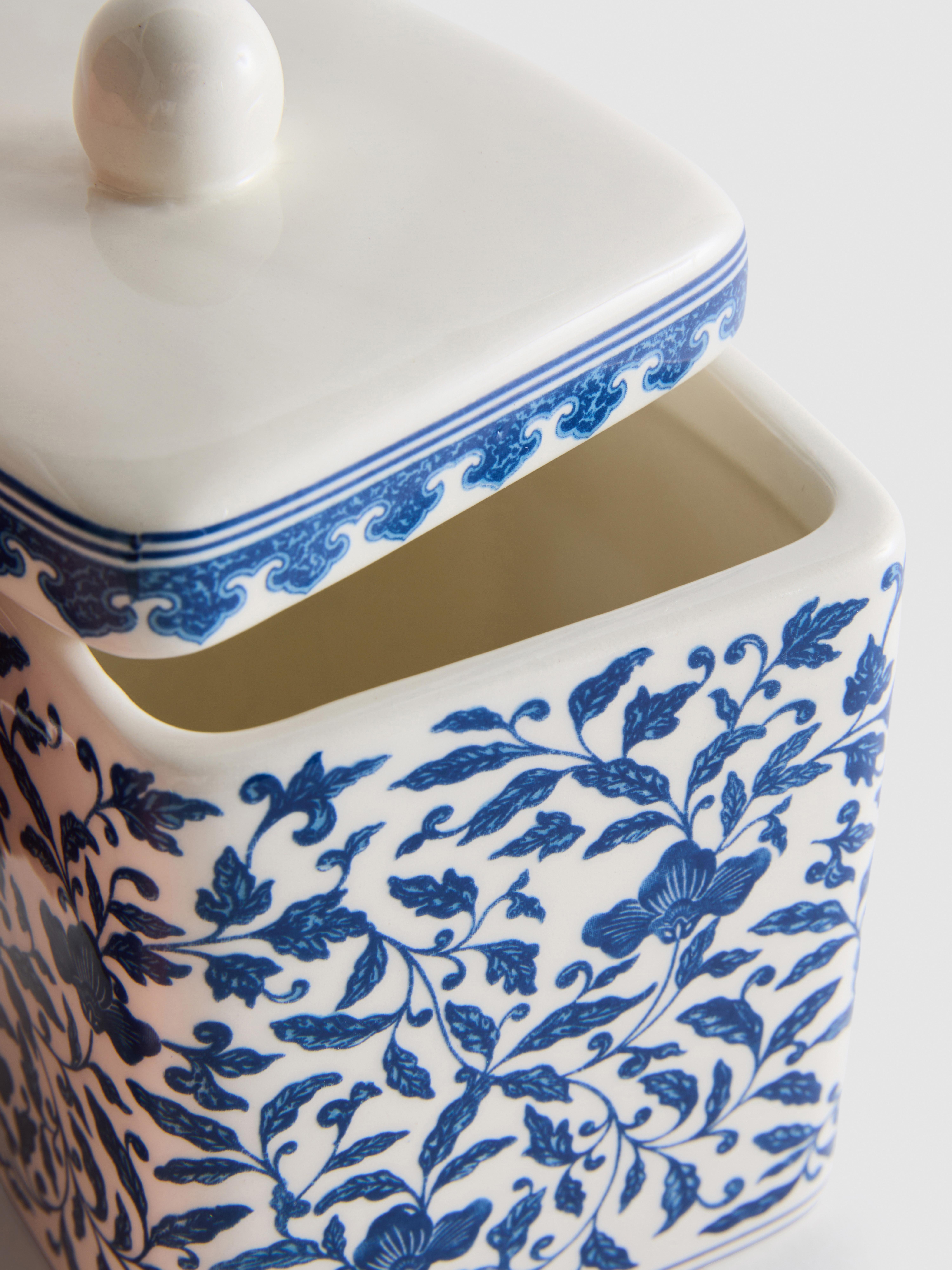 Floral Print Lidded Storage Jar