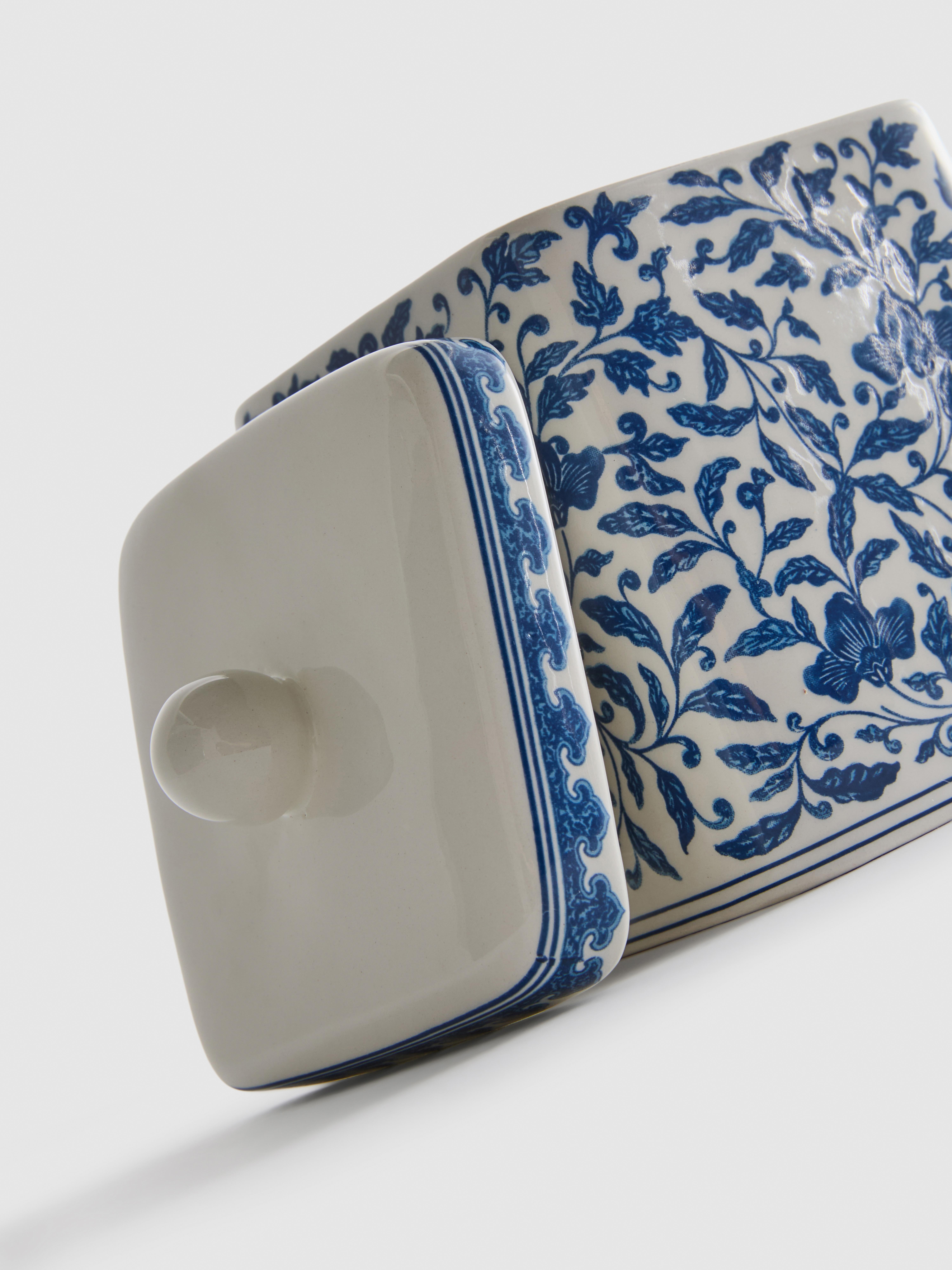 Floral Print Lidded Storage Jar