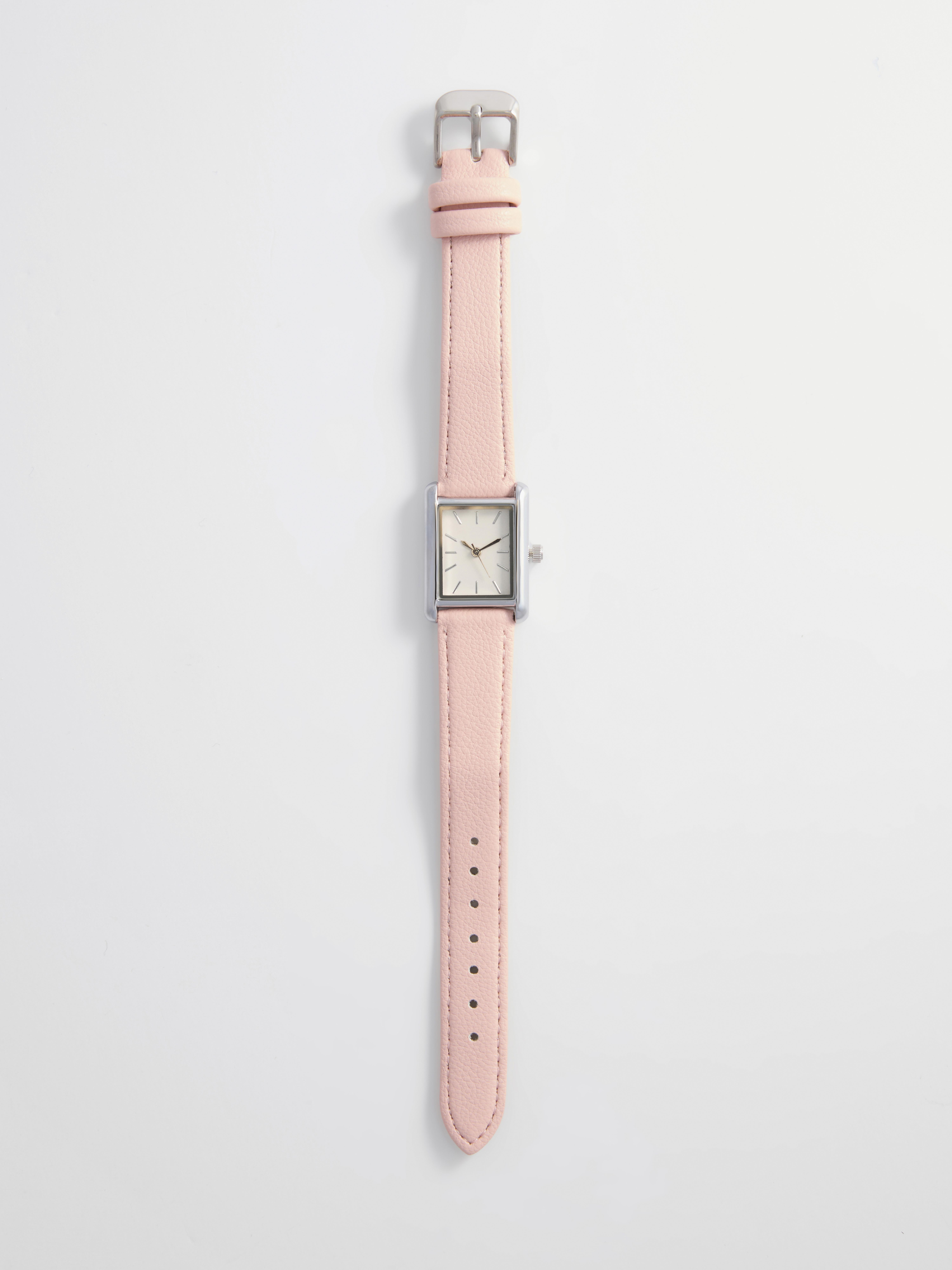 Horloge met imitatieleren bandje