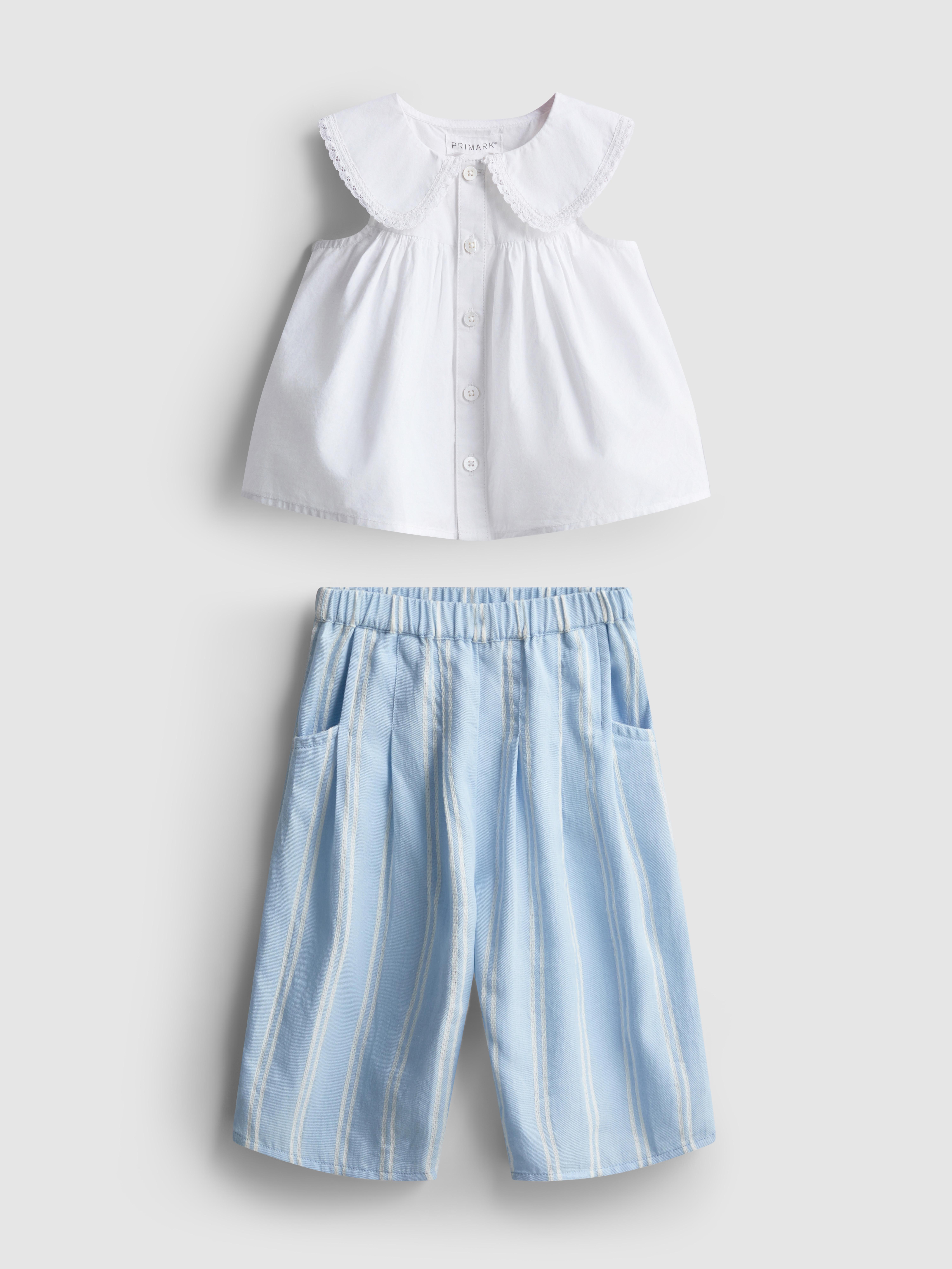 0–36 mes. | Bluza brez rokavov z ovratnikom in hlače