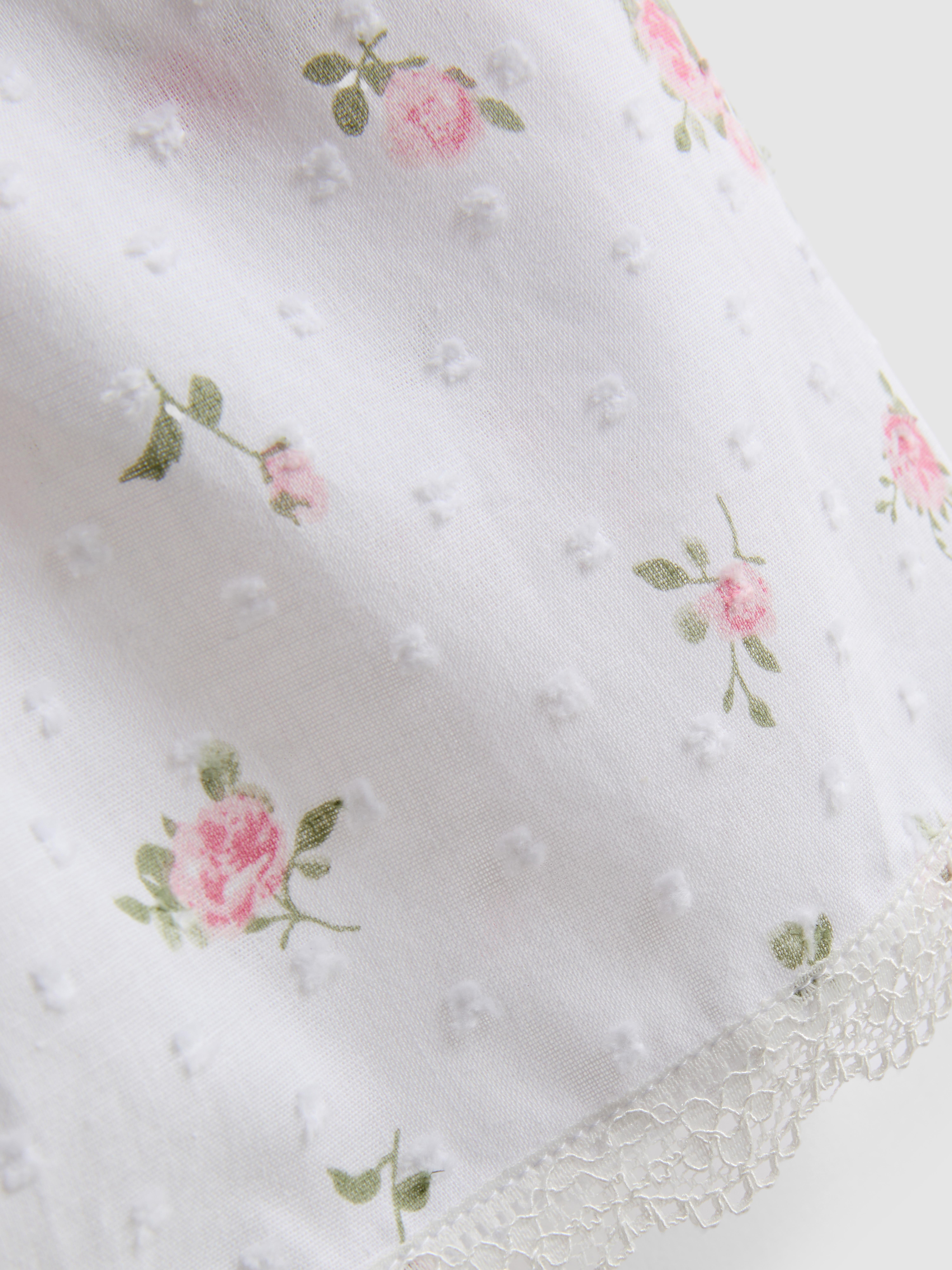 Dobby Cotton Floral Pajama Shorts