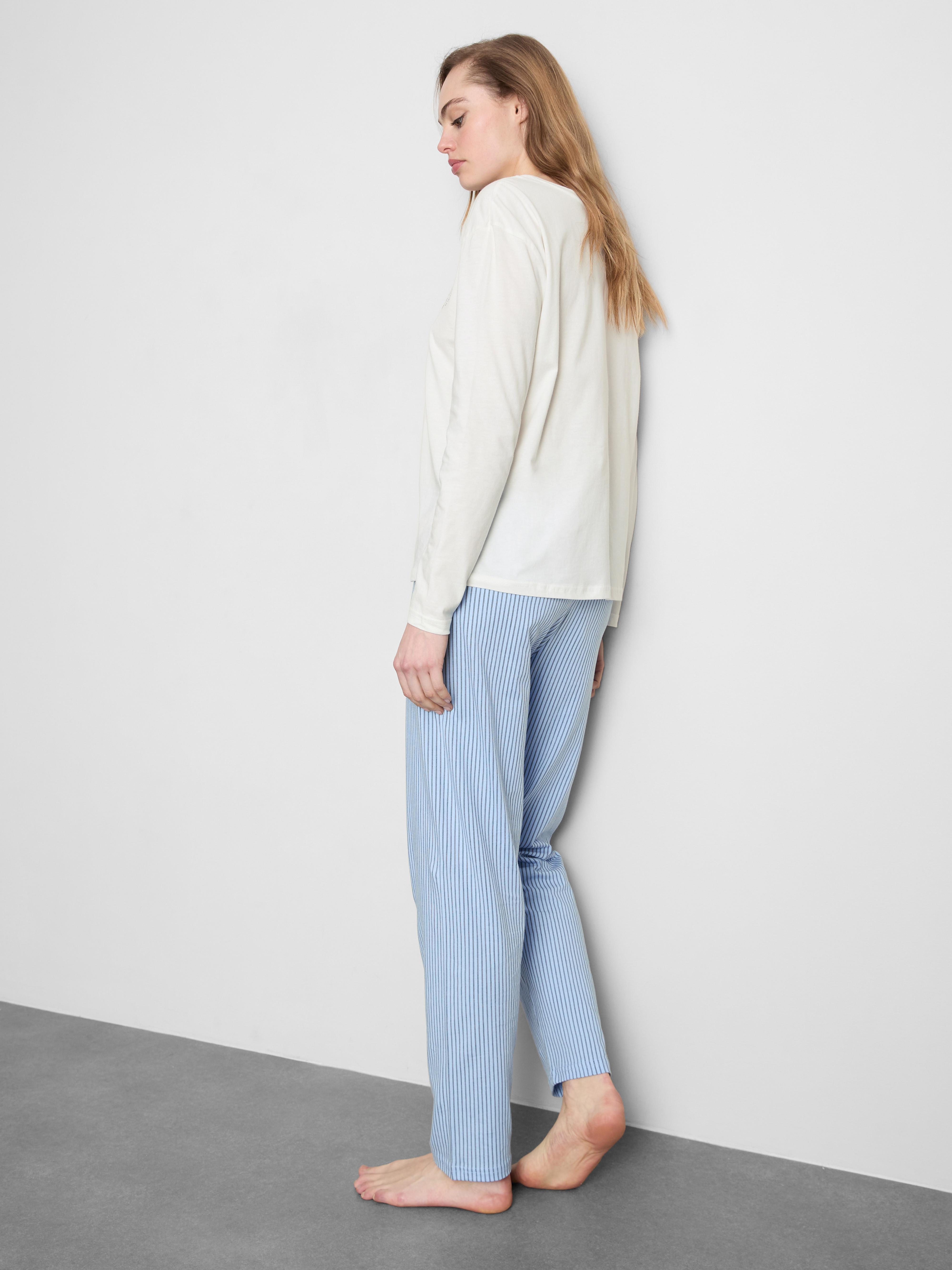 Printed Cotton Crewneck Pajama Set