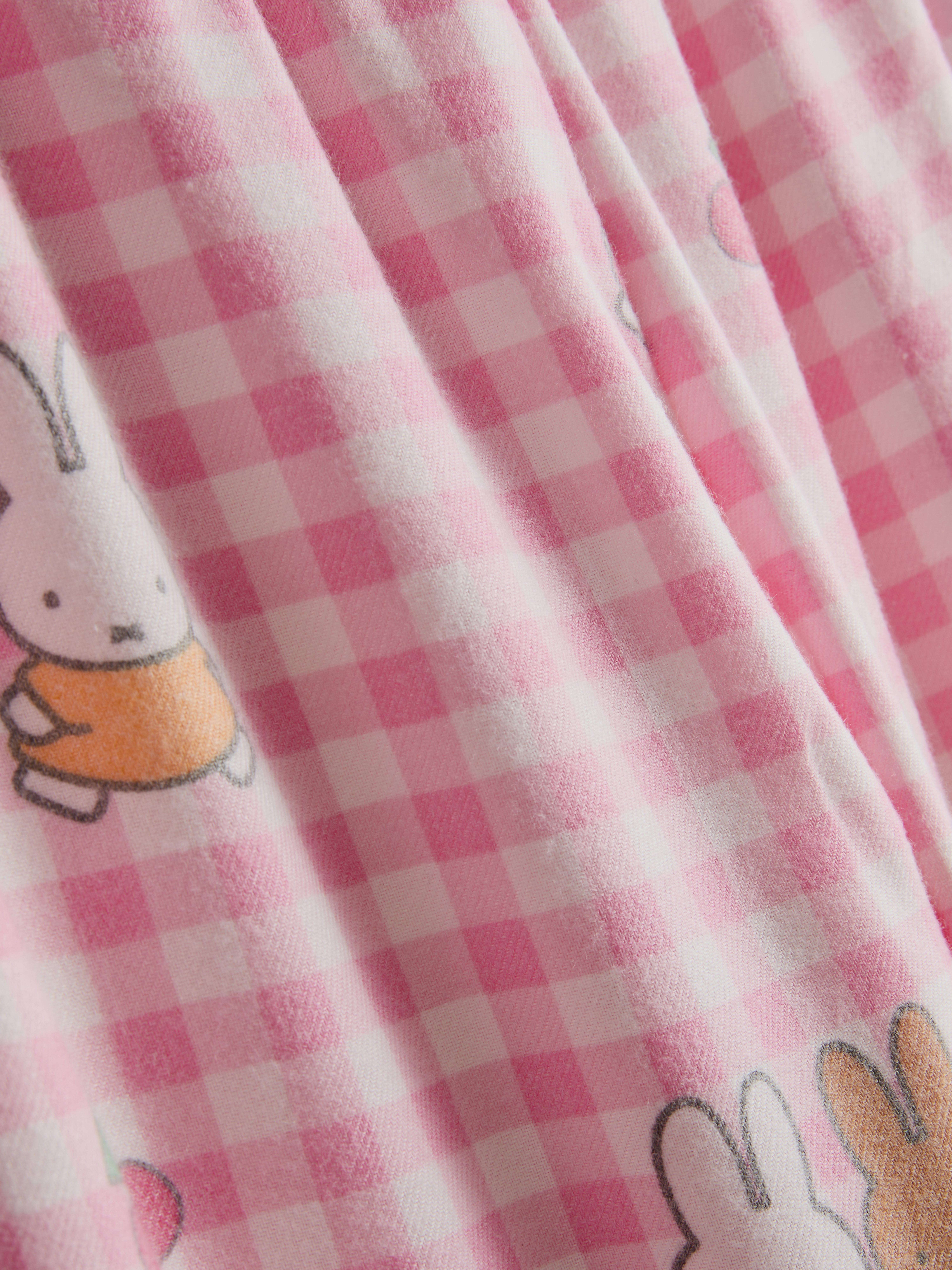 Karirast spodnji del pižame z grafiko Miffy