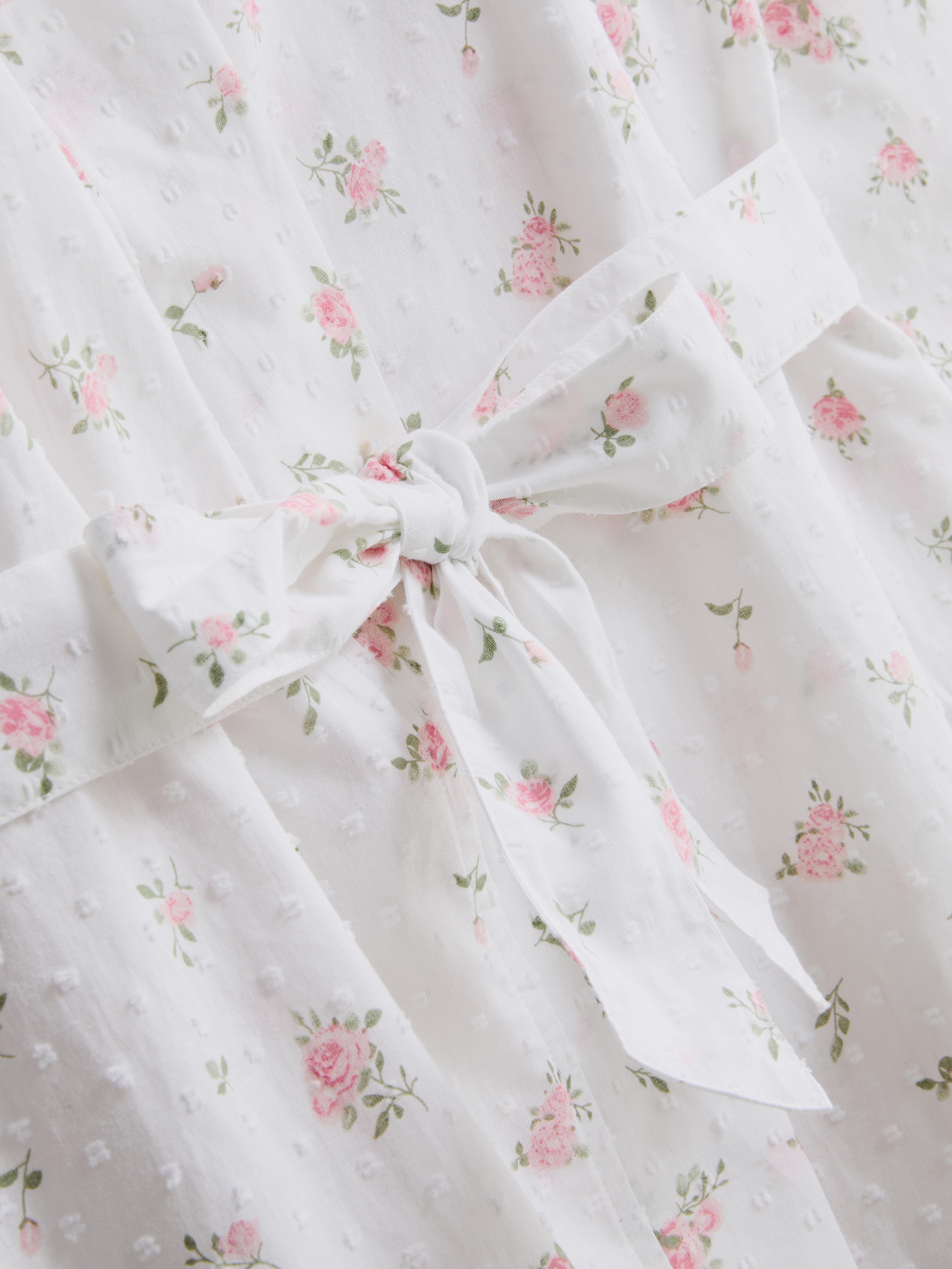 Mini-Bademantel aus Baumwolle mit Blumenmuster