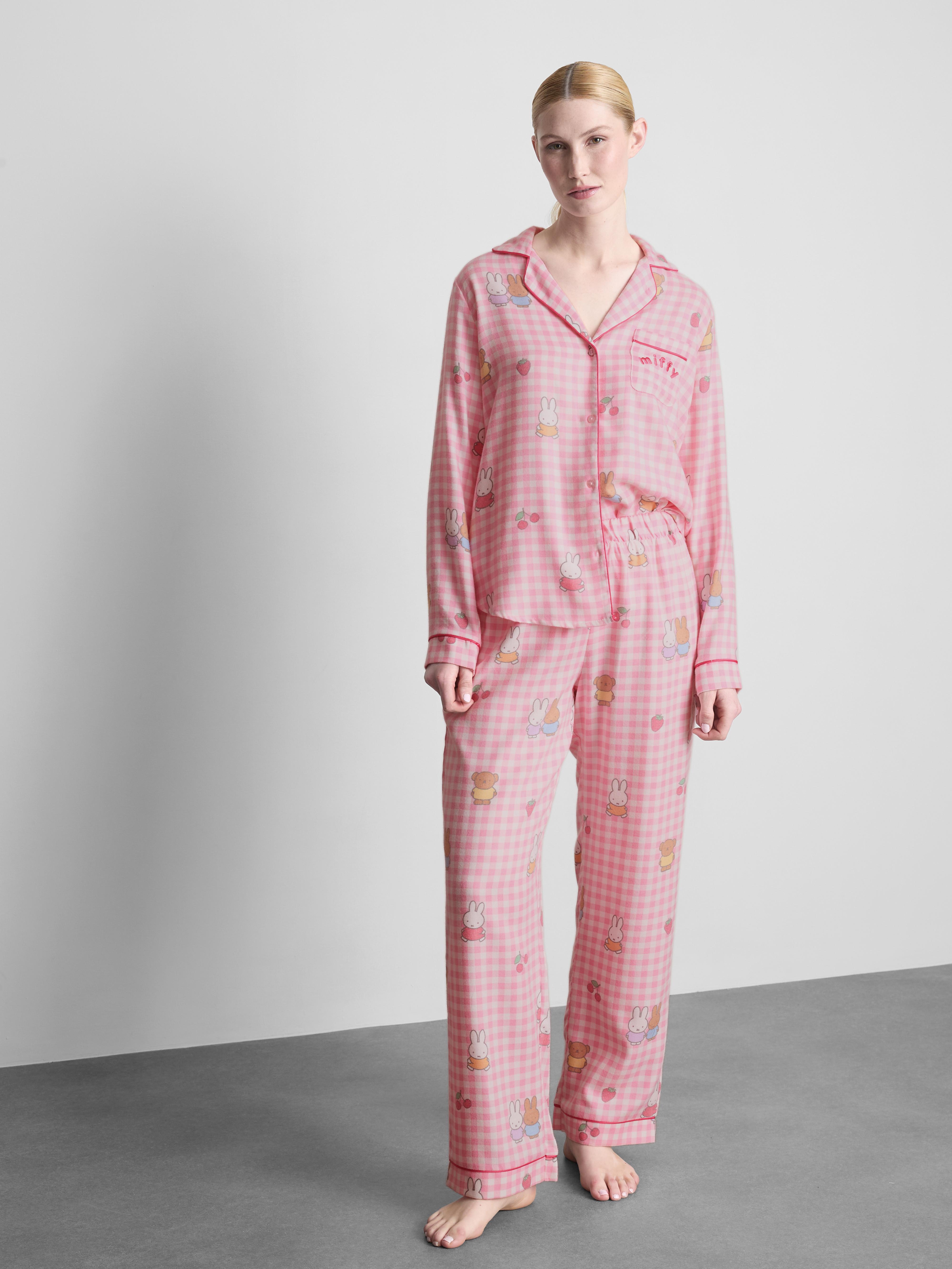 Camicia del pigiama boyfriend a quadretti Miffy