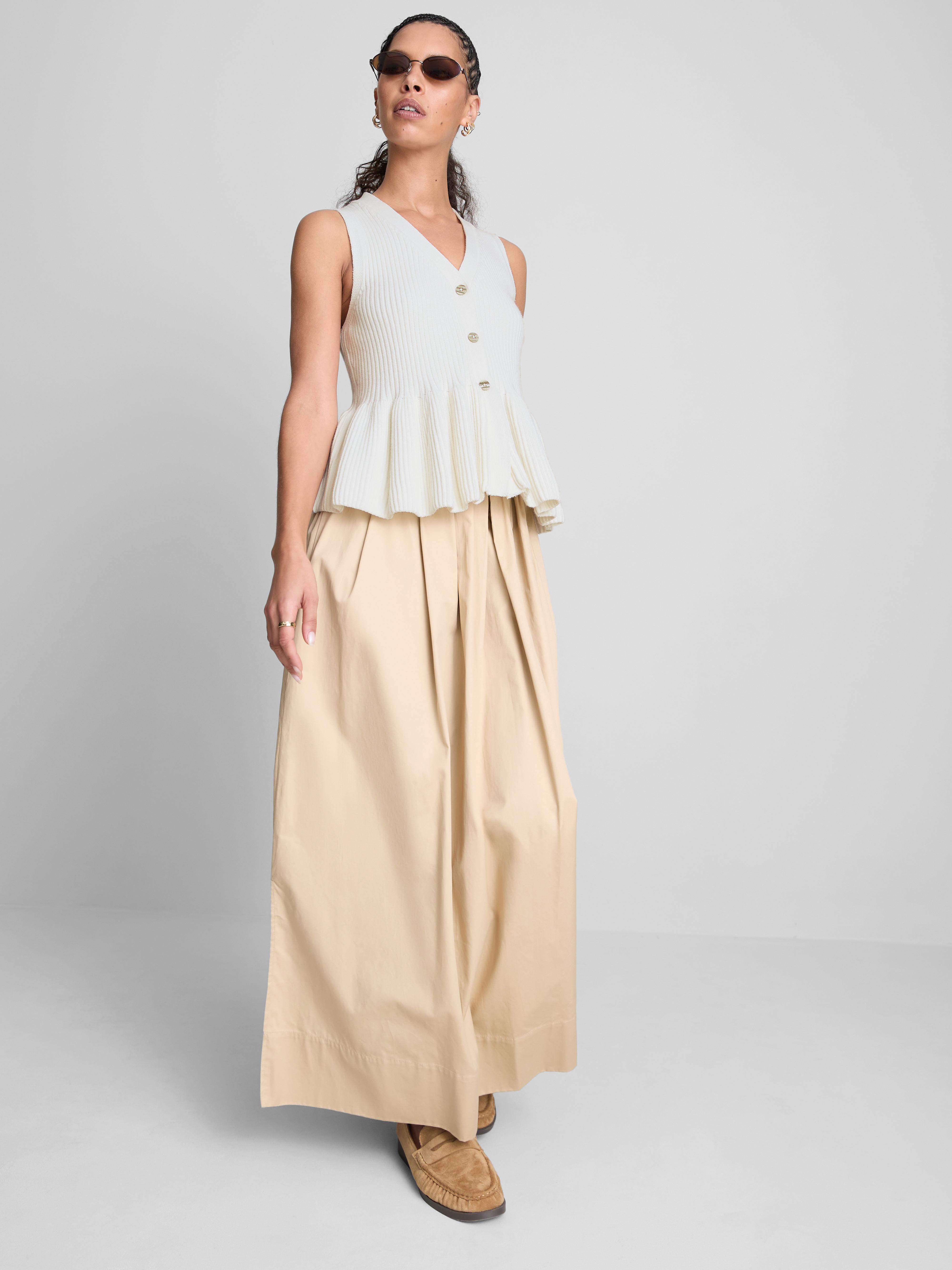 Colete bainha peplum algodão