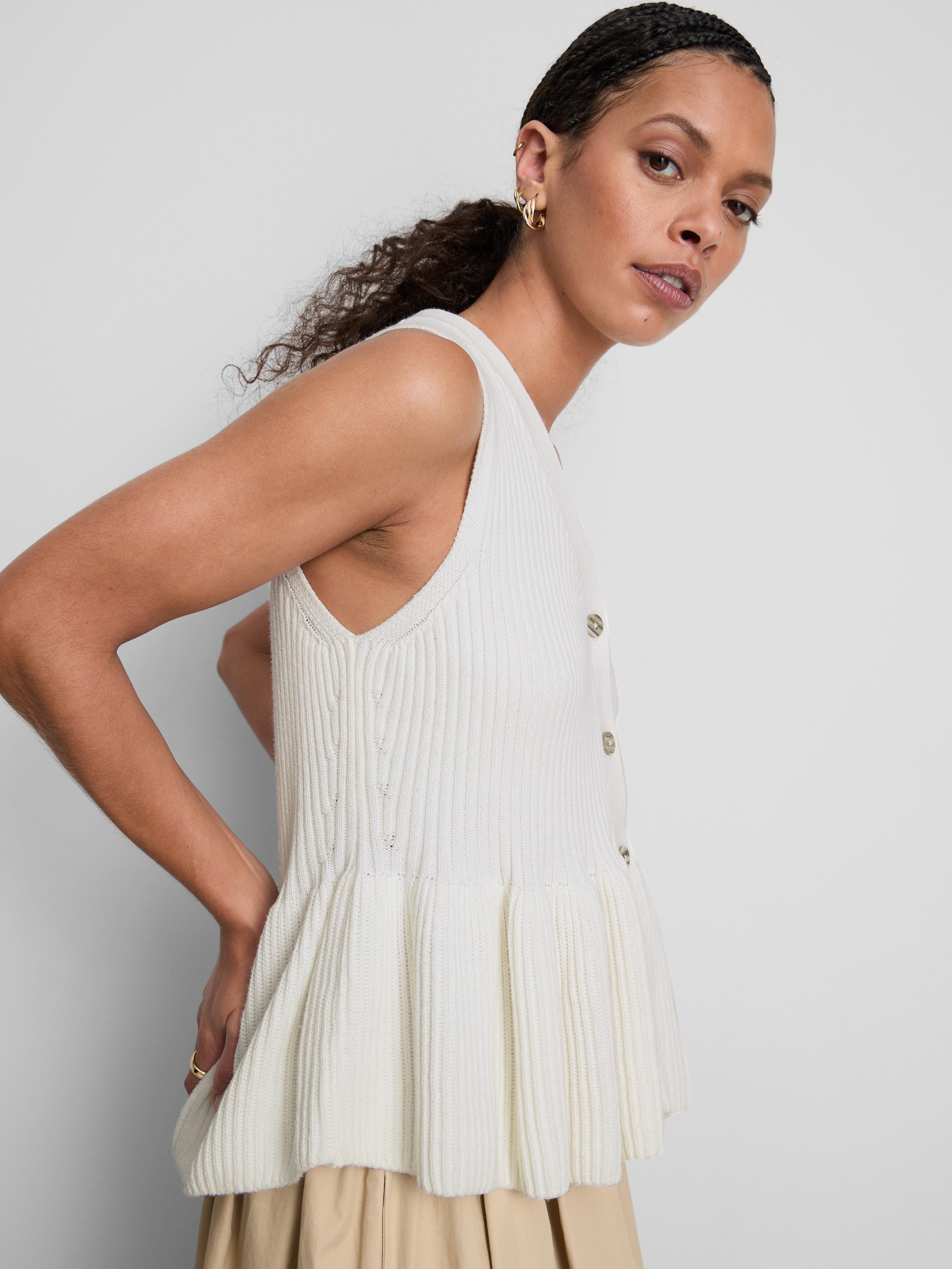 Colete bainha peplum algodão