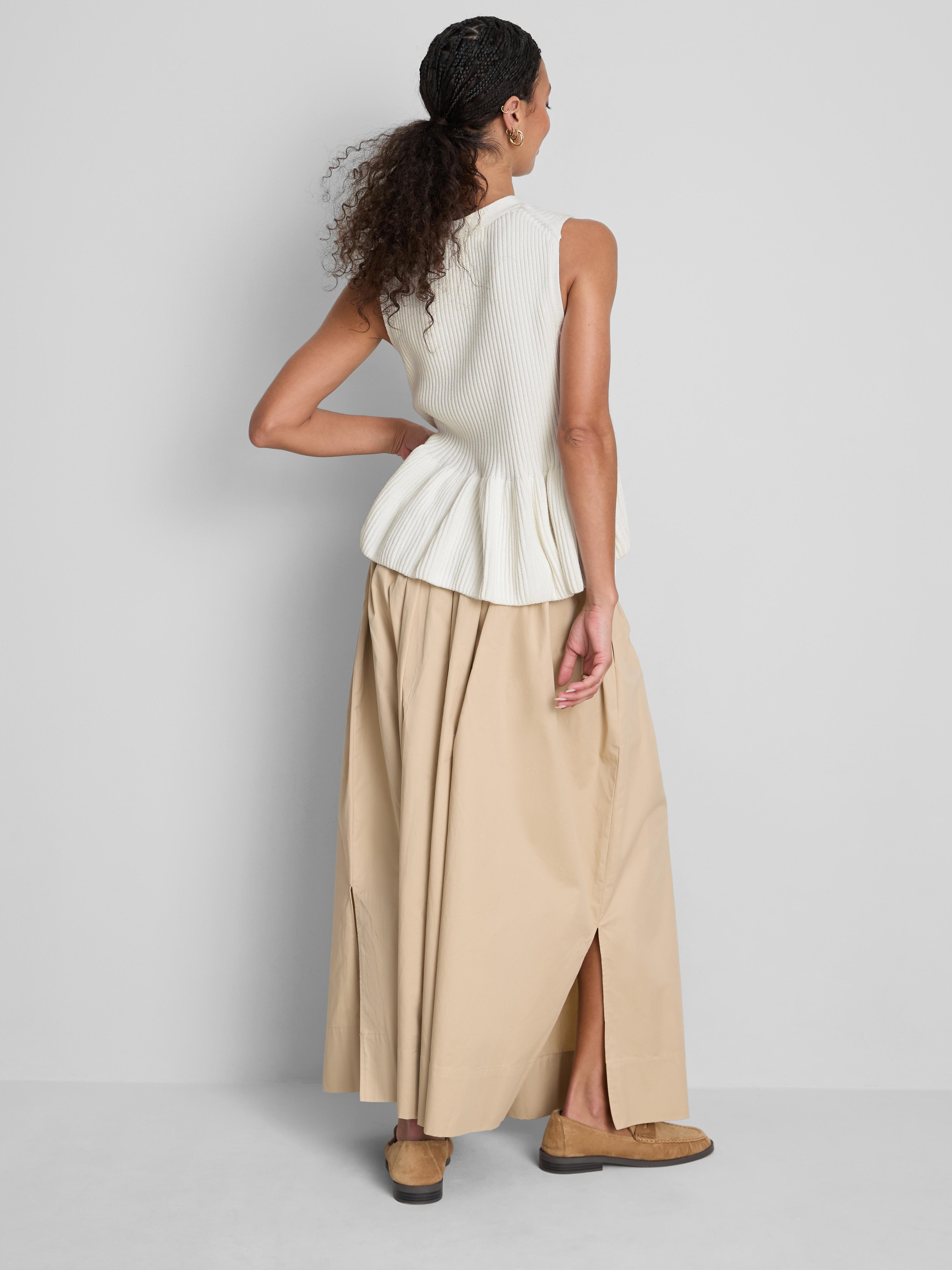 Colete bainha peplum algodão