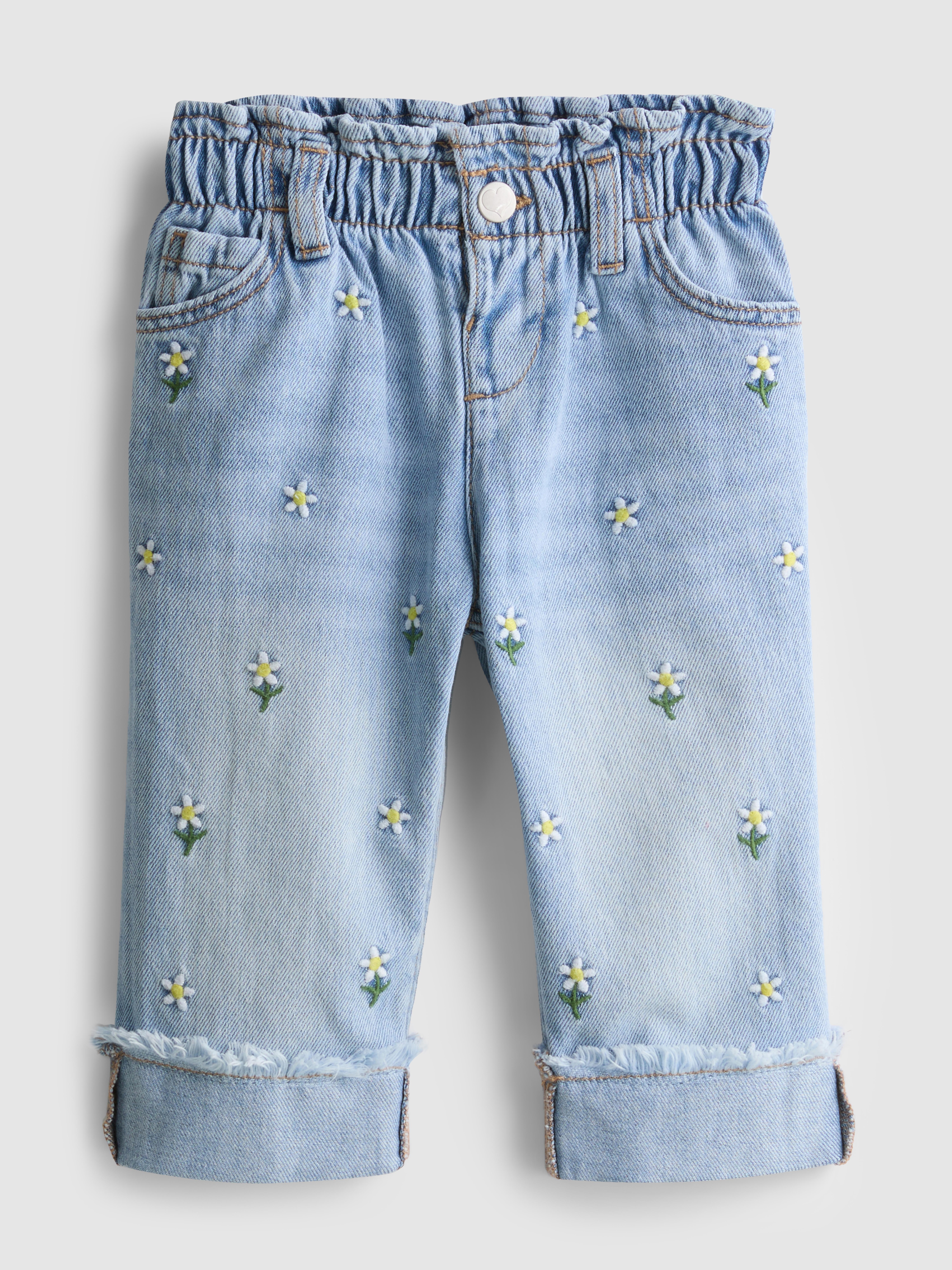 0-36 meses | Vaqueros con bordado de margaritas