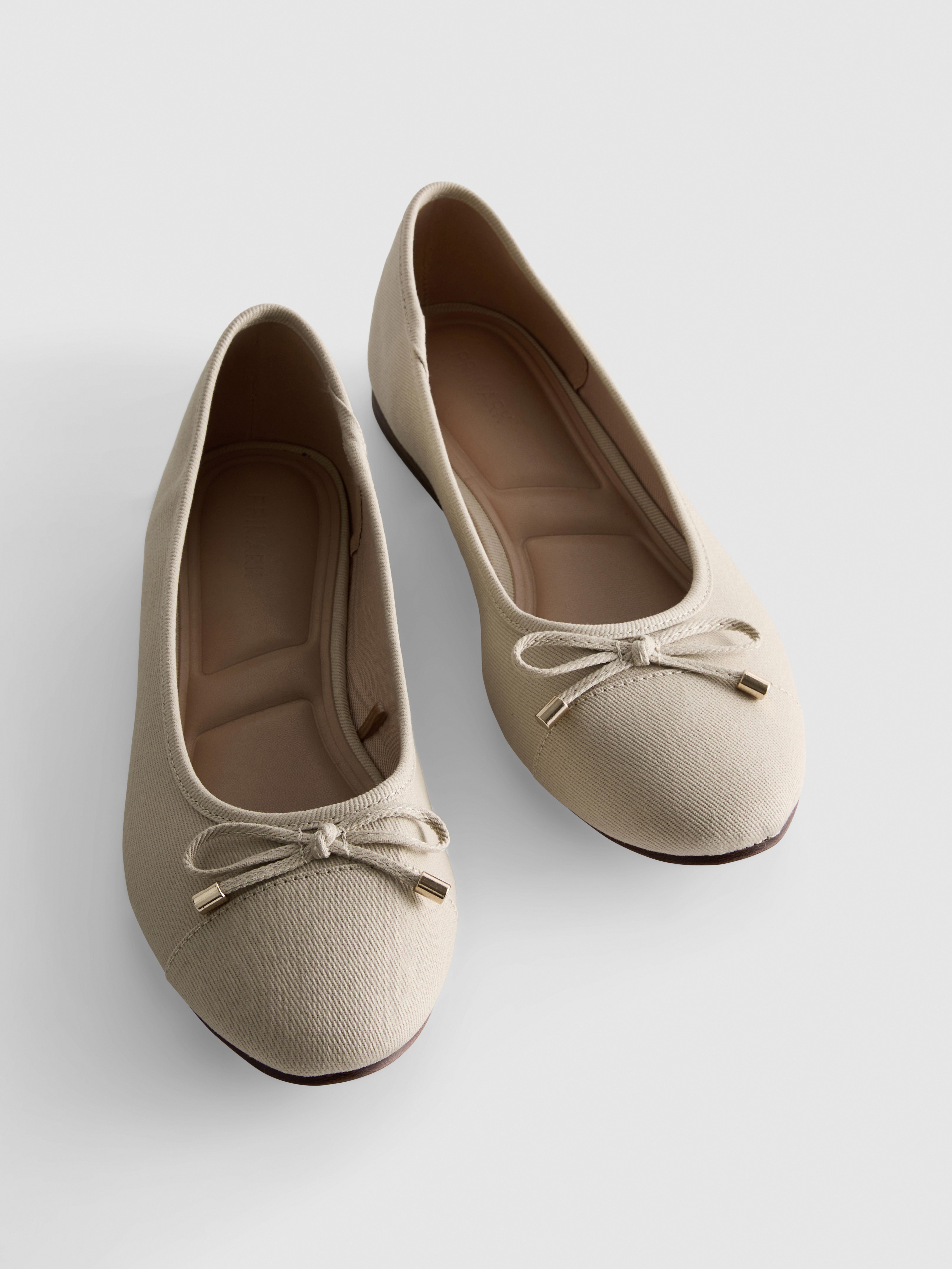 Fabric Toe Cap Ballet Pumps