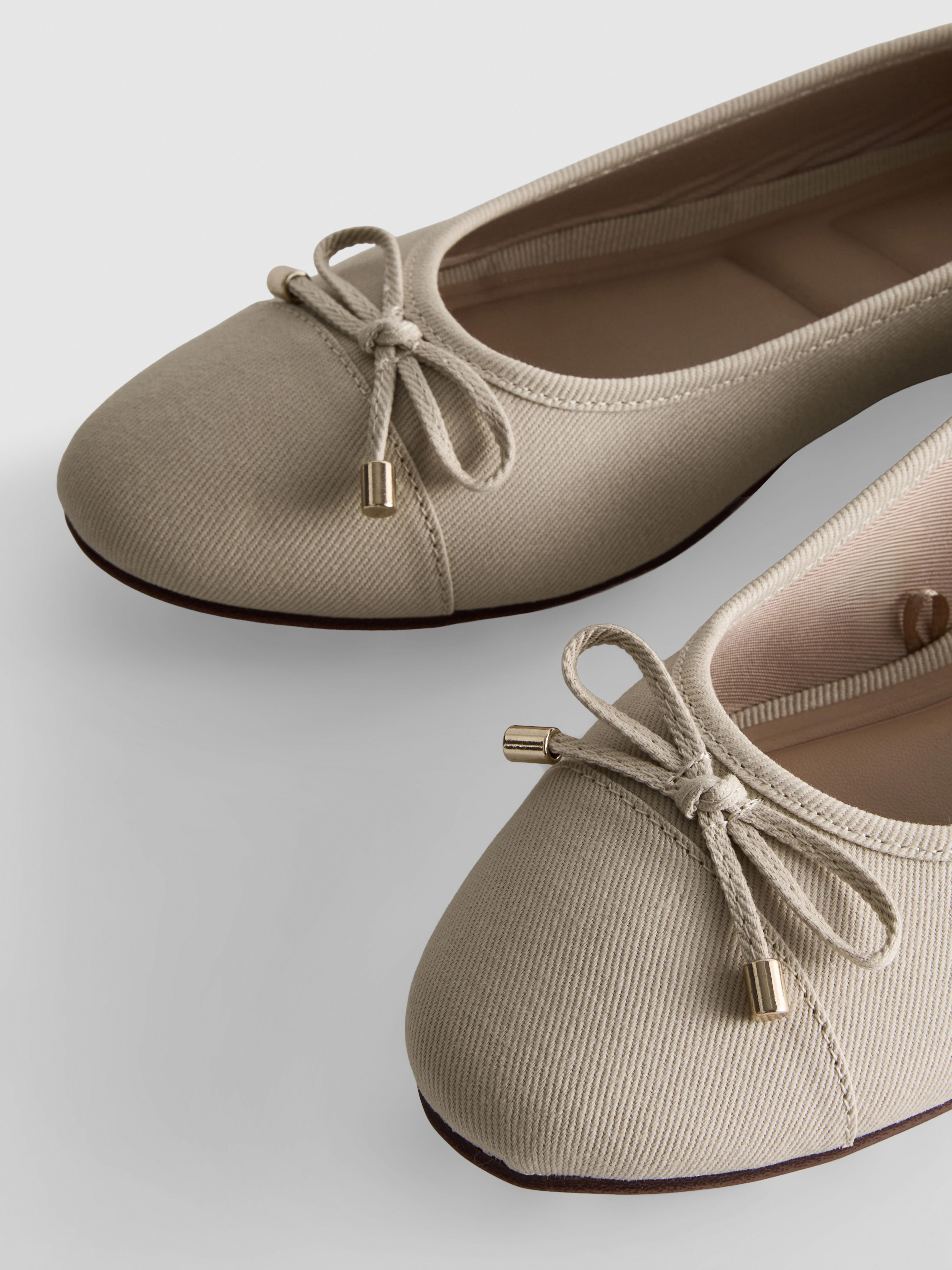 Fabric Toe Cap Ballet Pumps