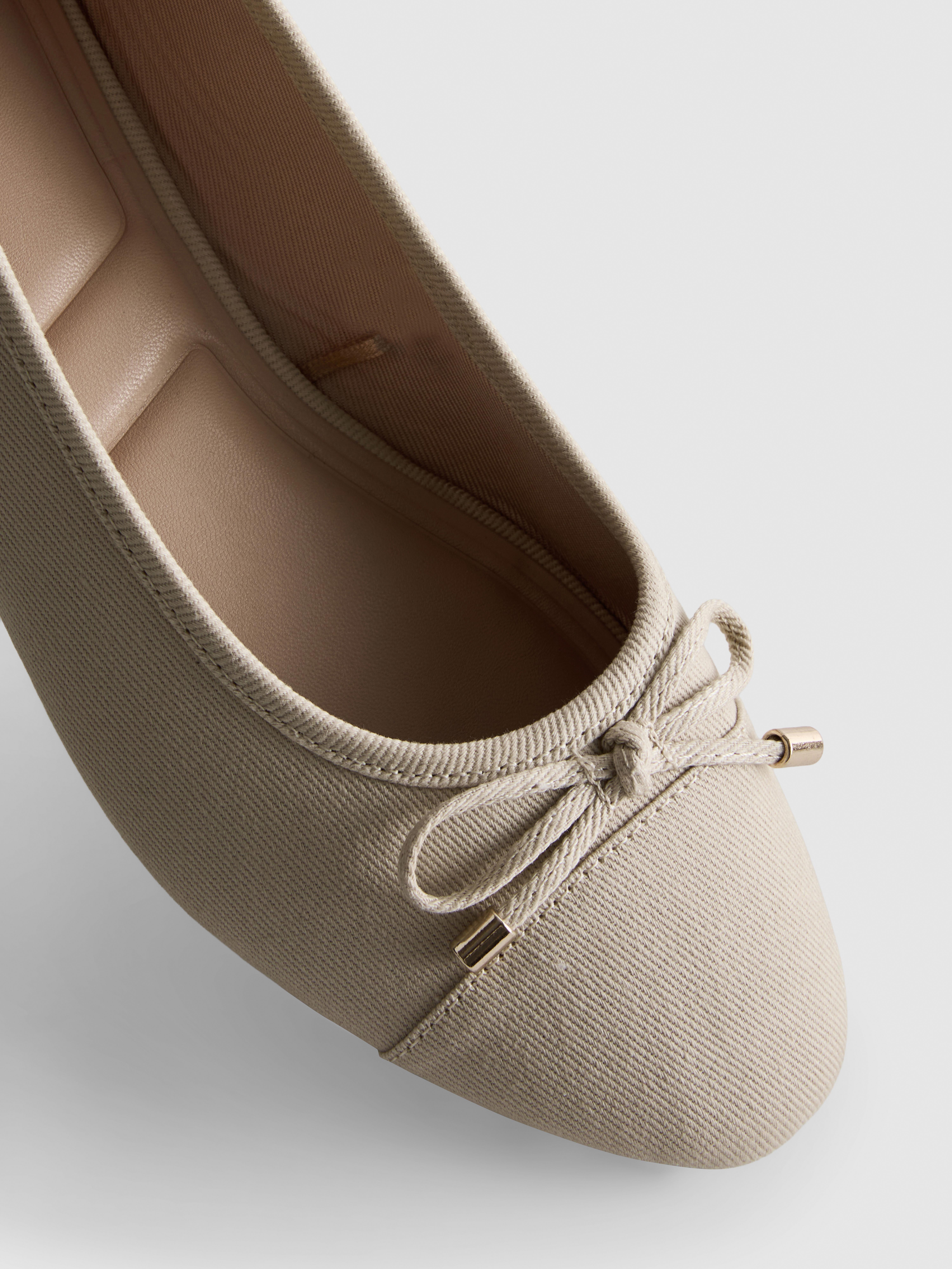 Fabric Toe Cap Ballet Pumps