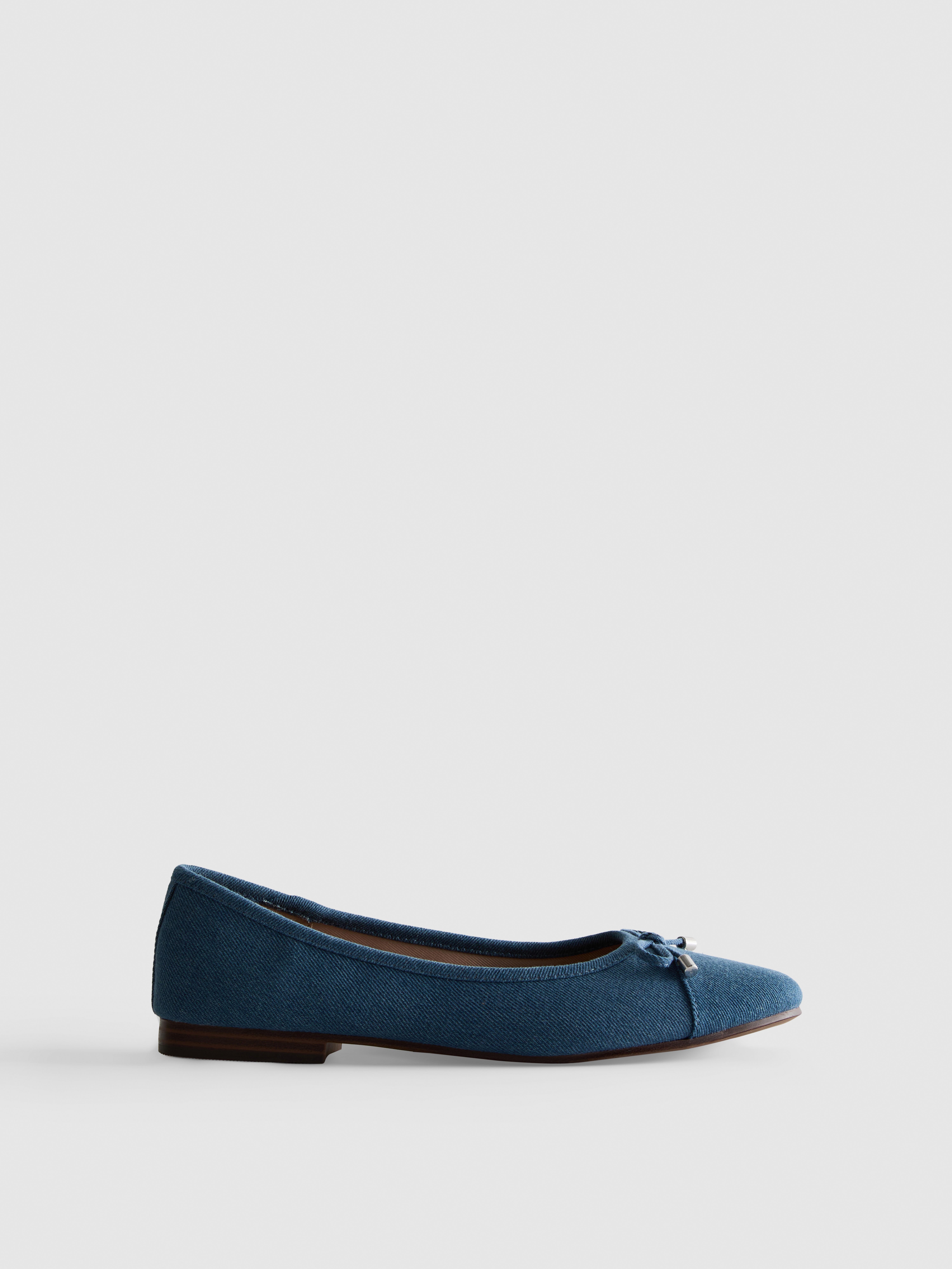 Fabric Toe Cap Ballet Pumps