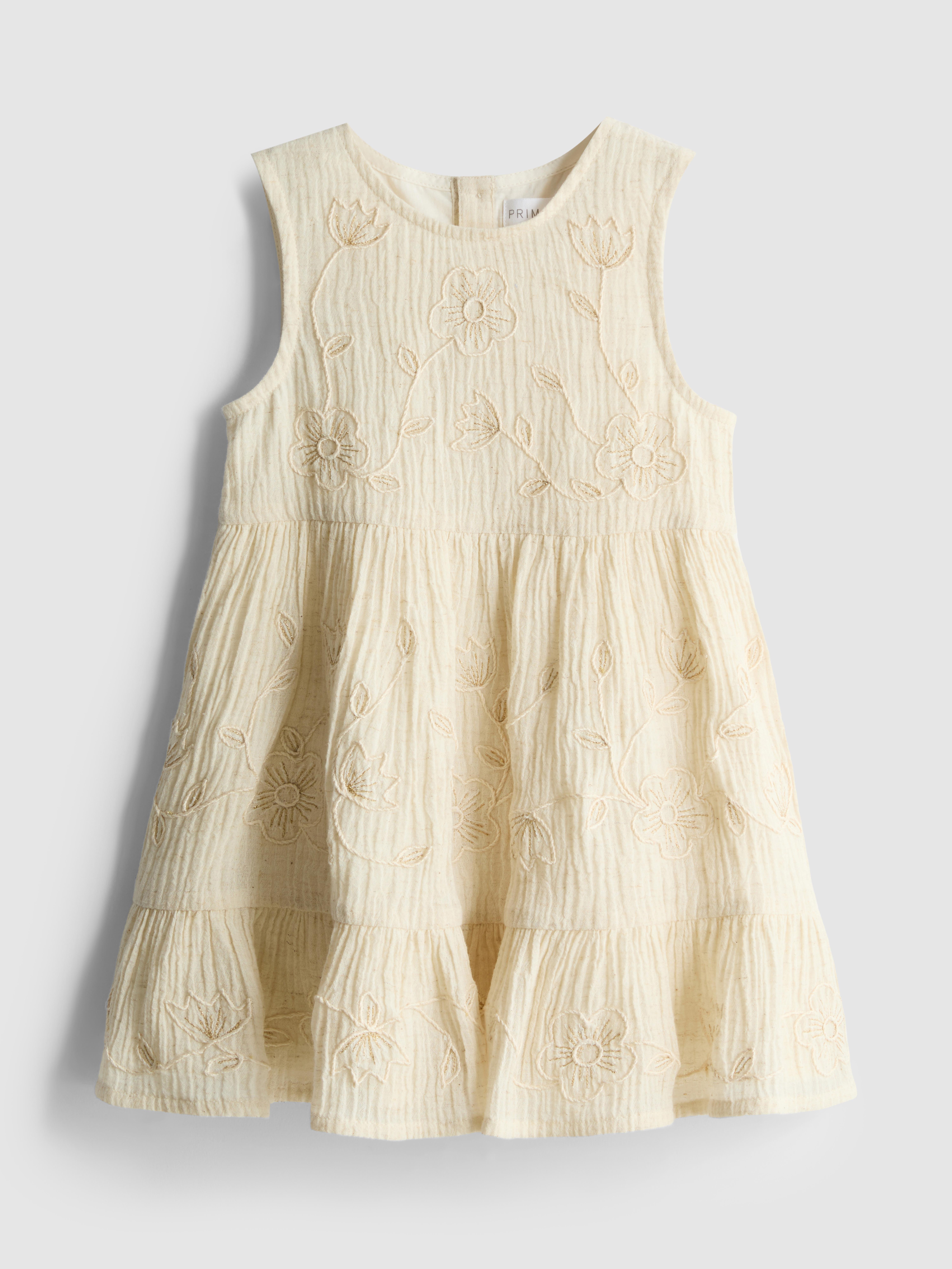 0–36 mois | Robe à smocks brodée scintillante