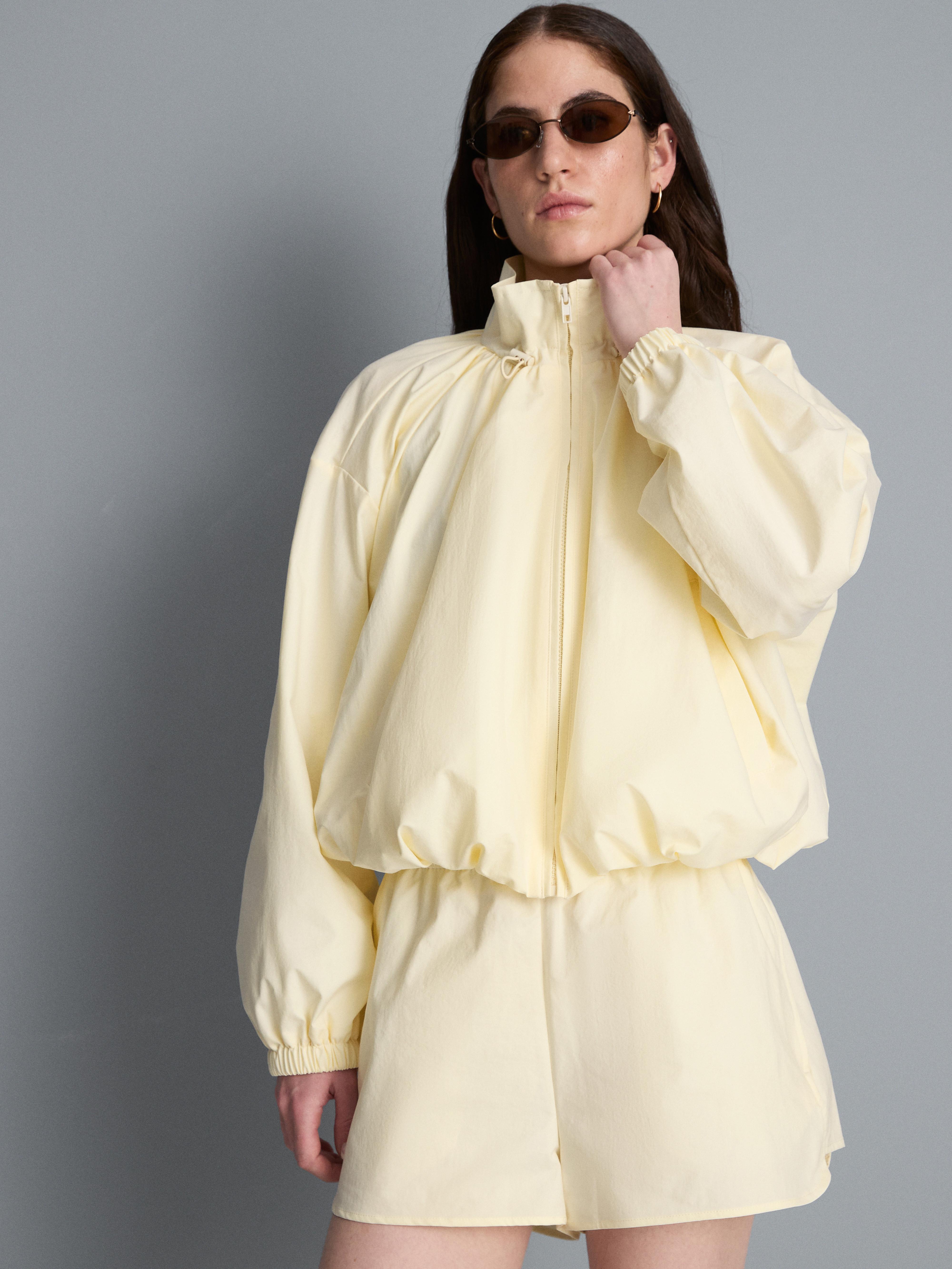 Funnel Neck Tech Bomber Jacket