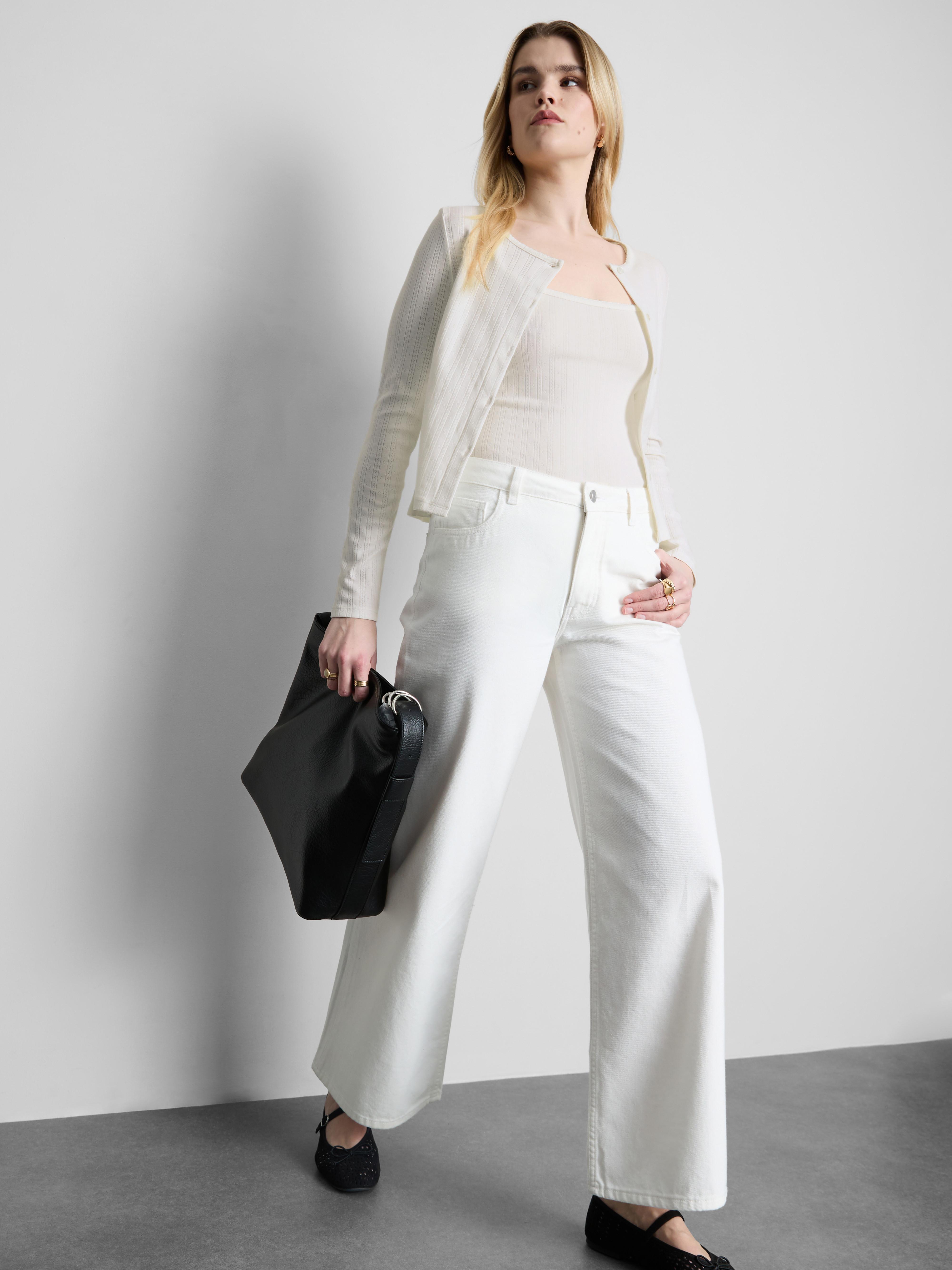 Pointelle-Cardigan und Trägertop im Set