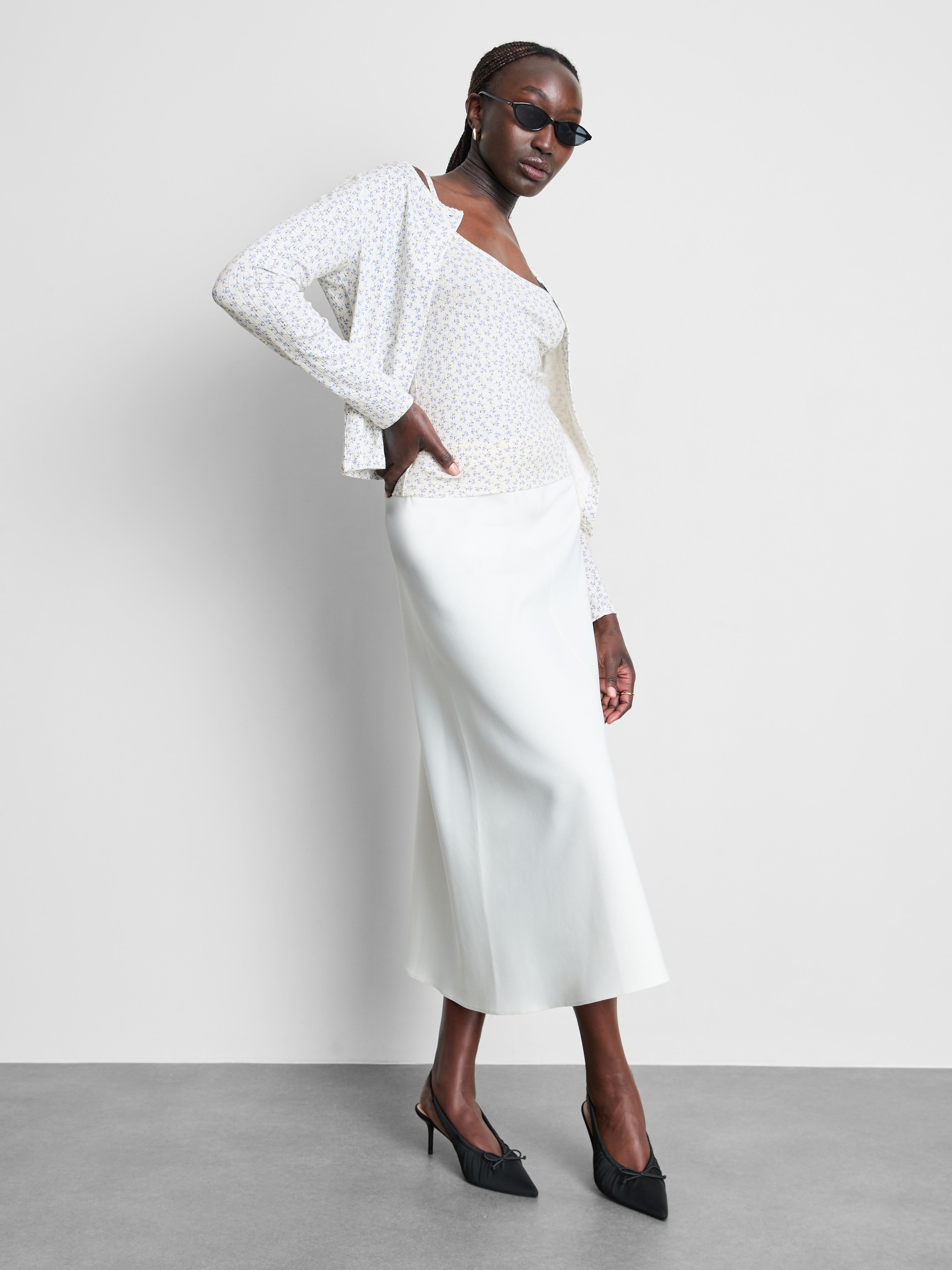 Pointelle-Cardigan und Trägertop im Set