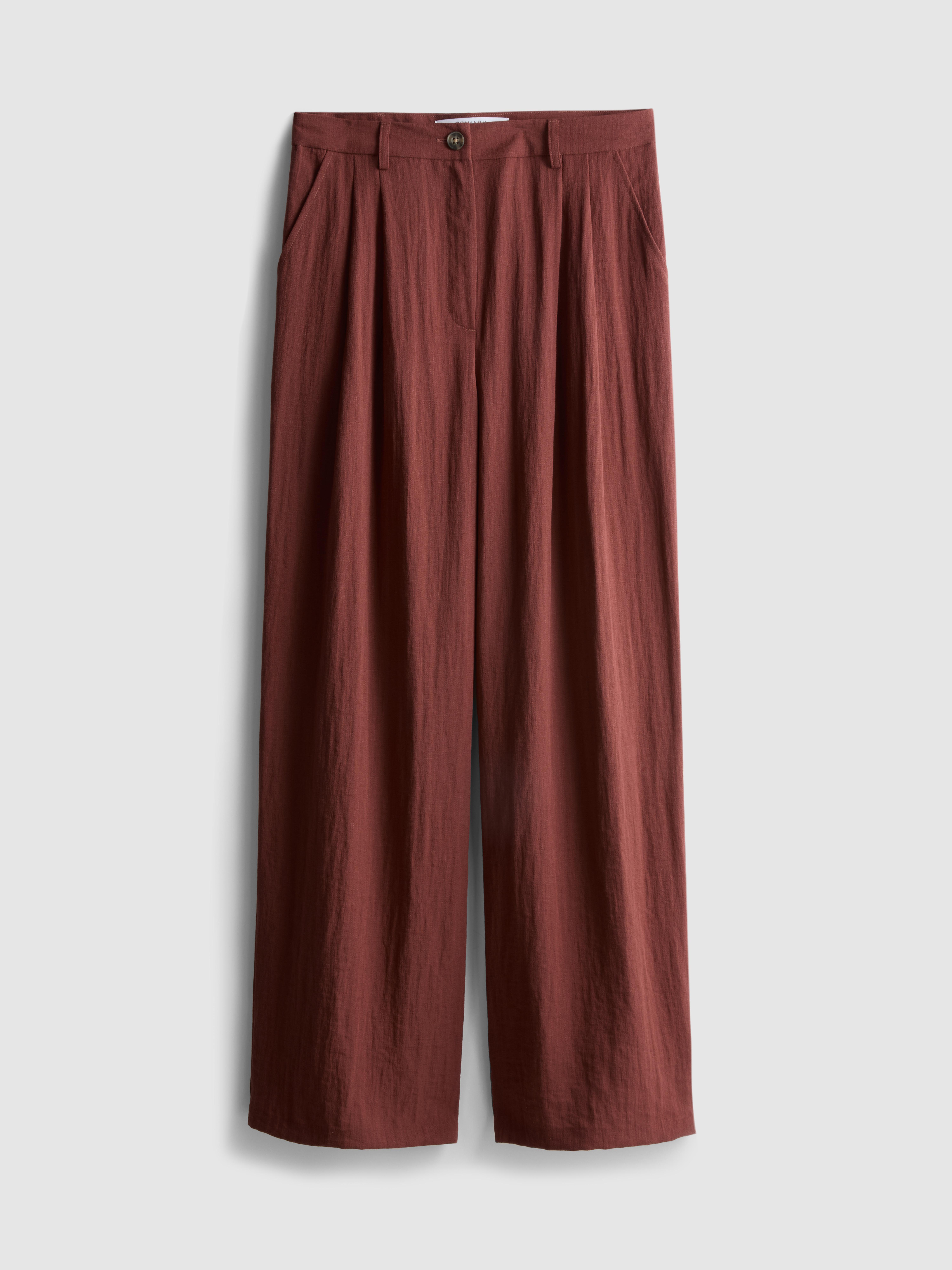 Textured Slouchy Mid Rise Trousers