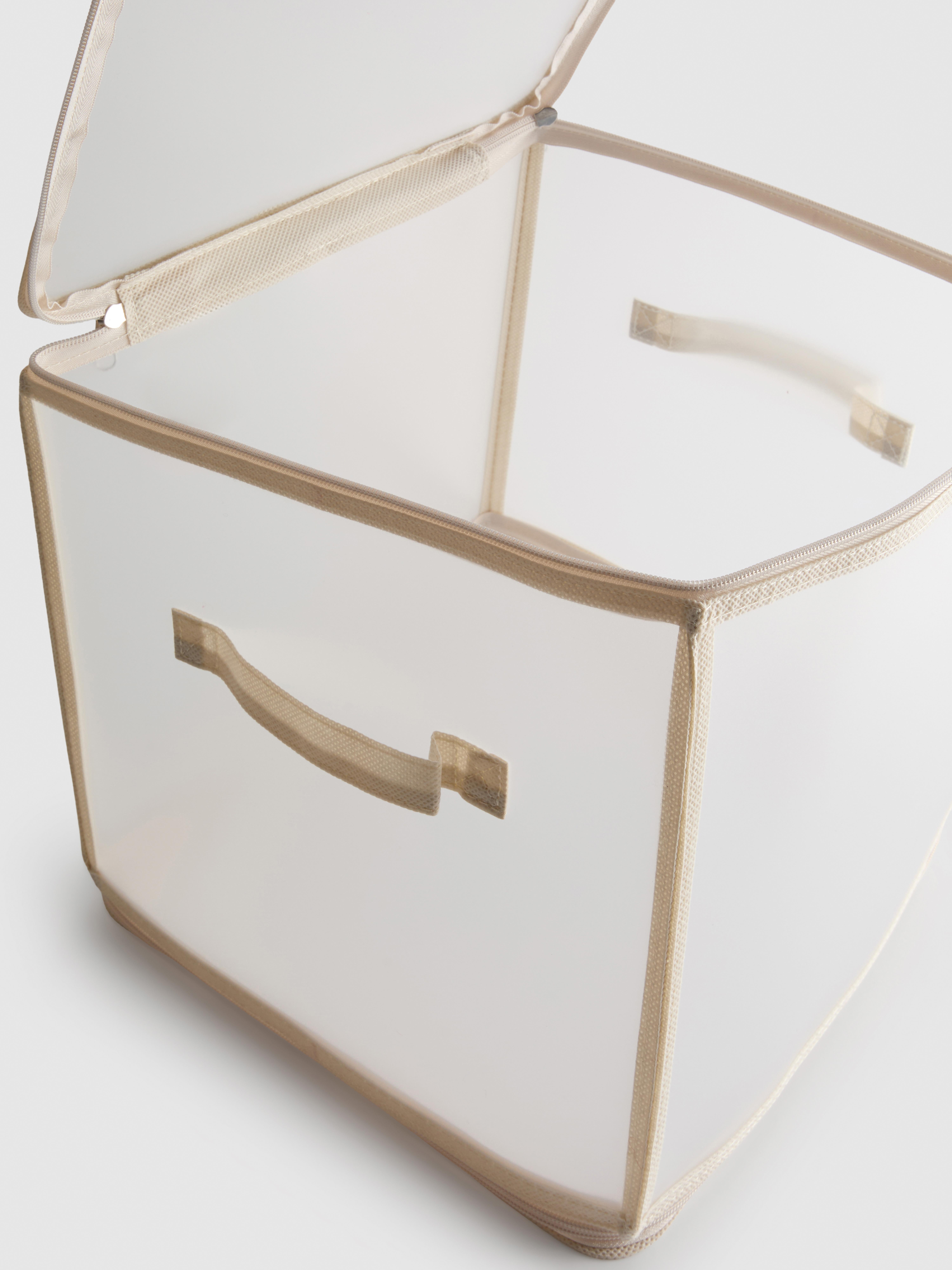 Cube de rangement pliable à fermeture zippée