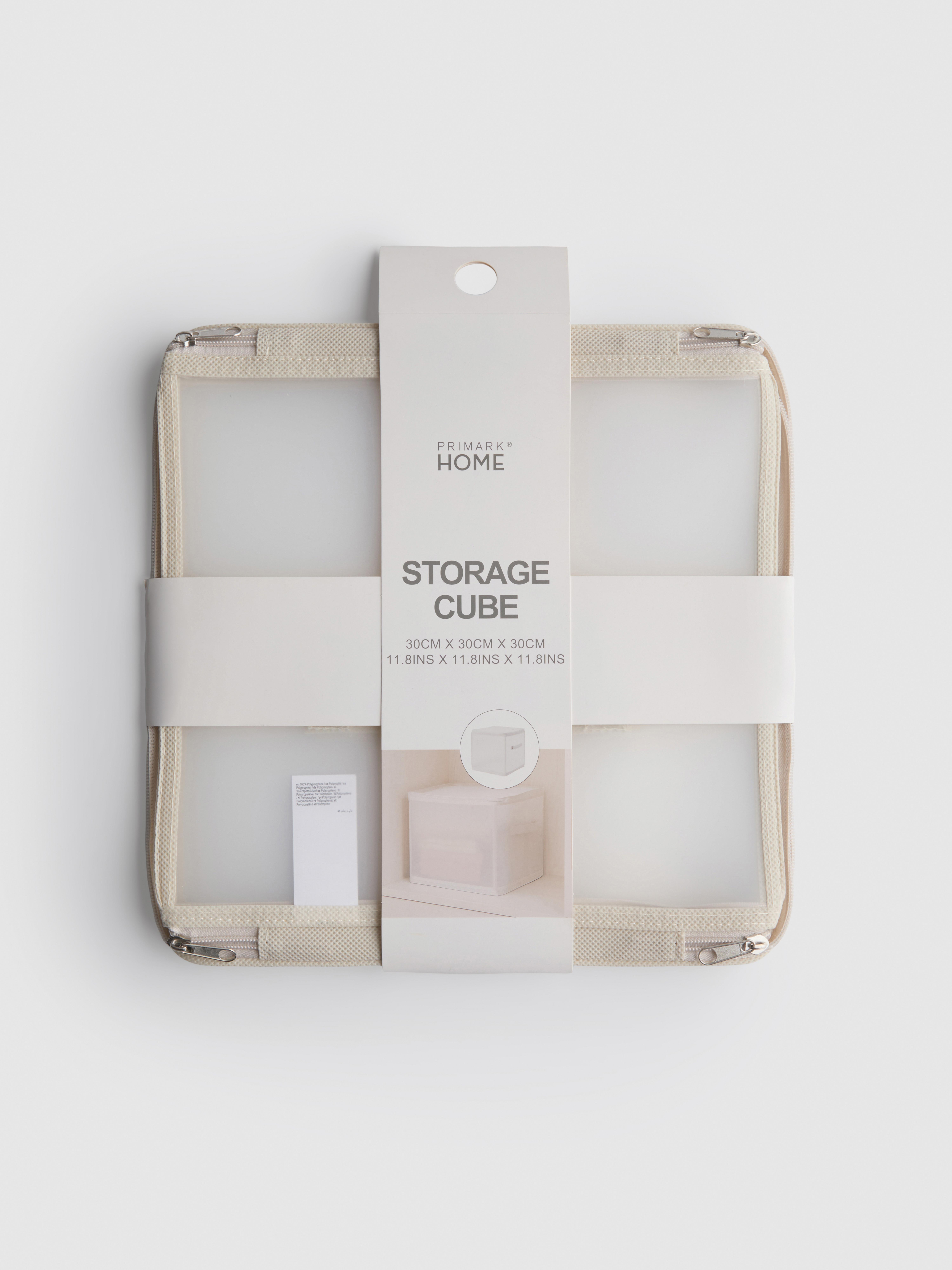 Cube de rangement pliable à fermeture zippée