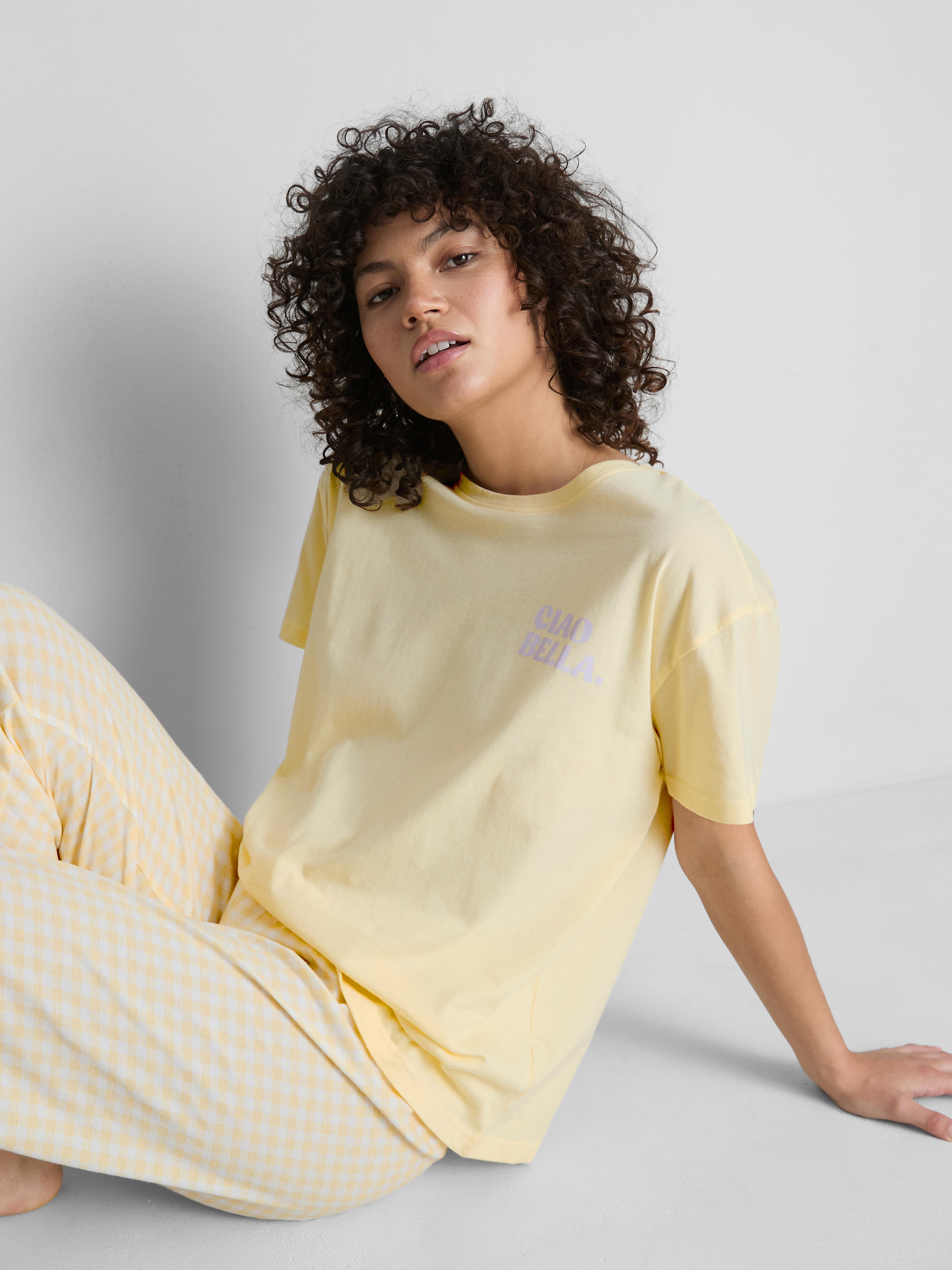 Cotton Printed Gingham Pajamas