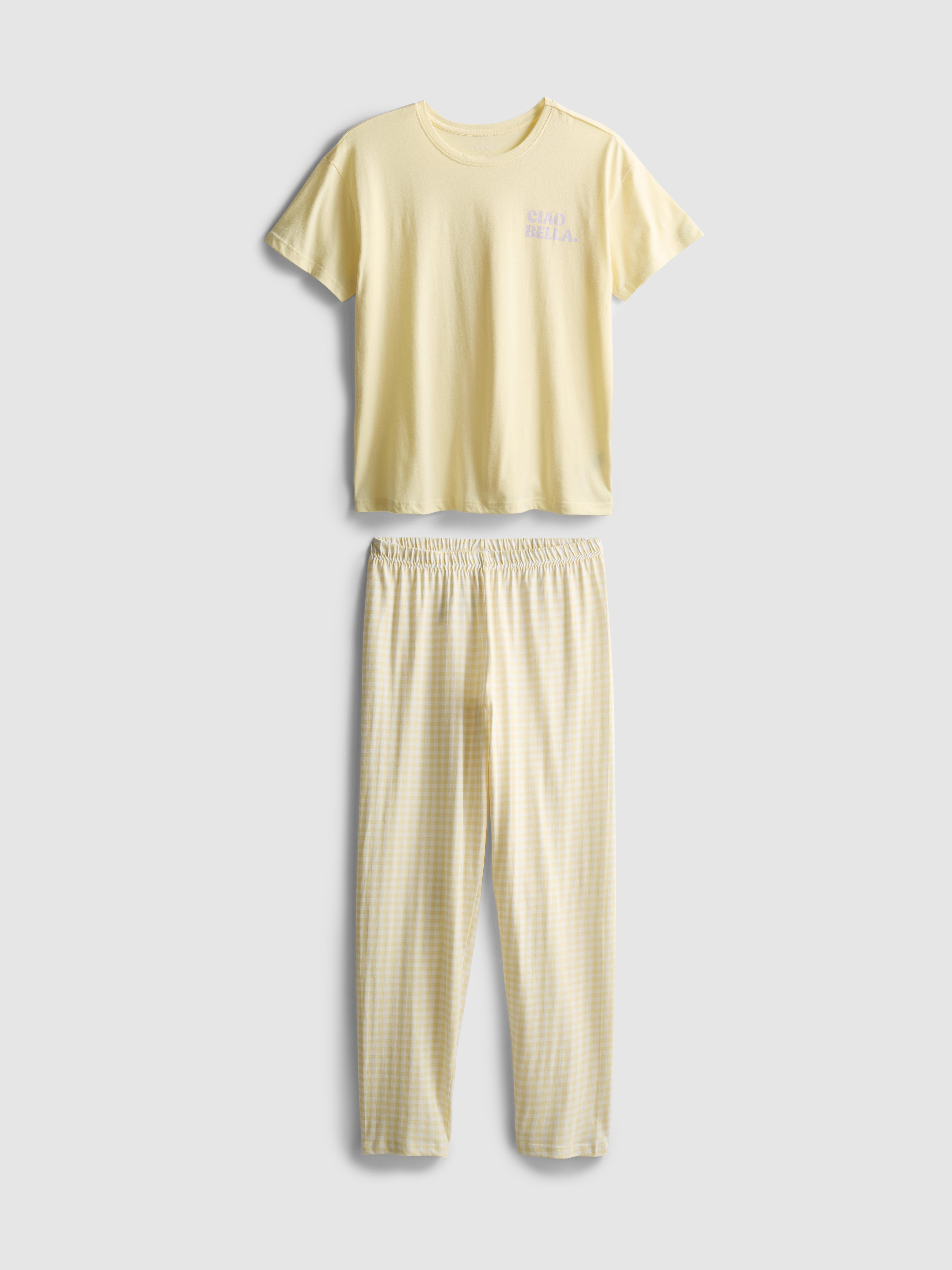 Geruite pyjama van katoen