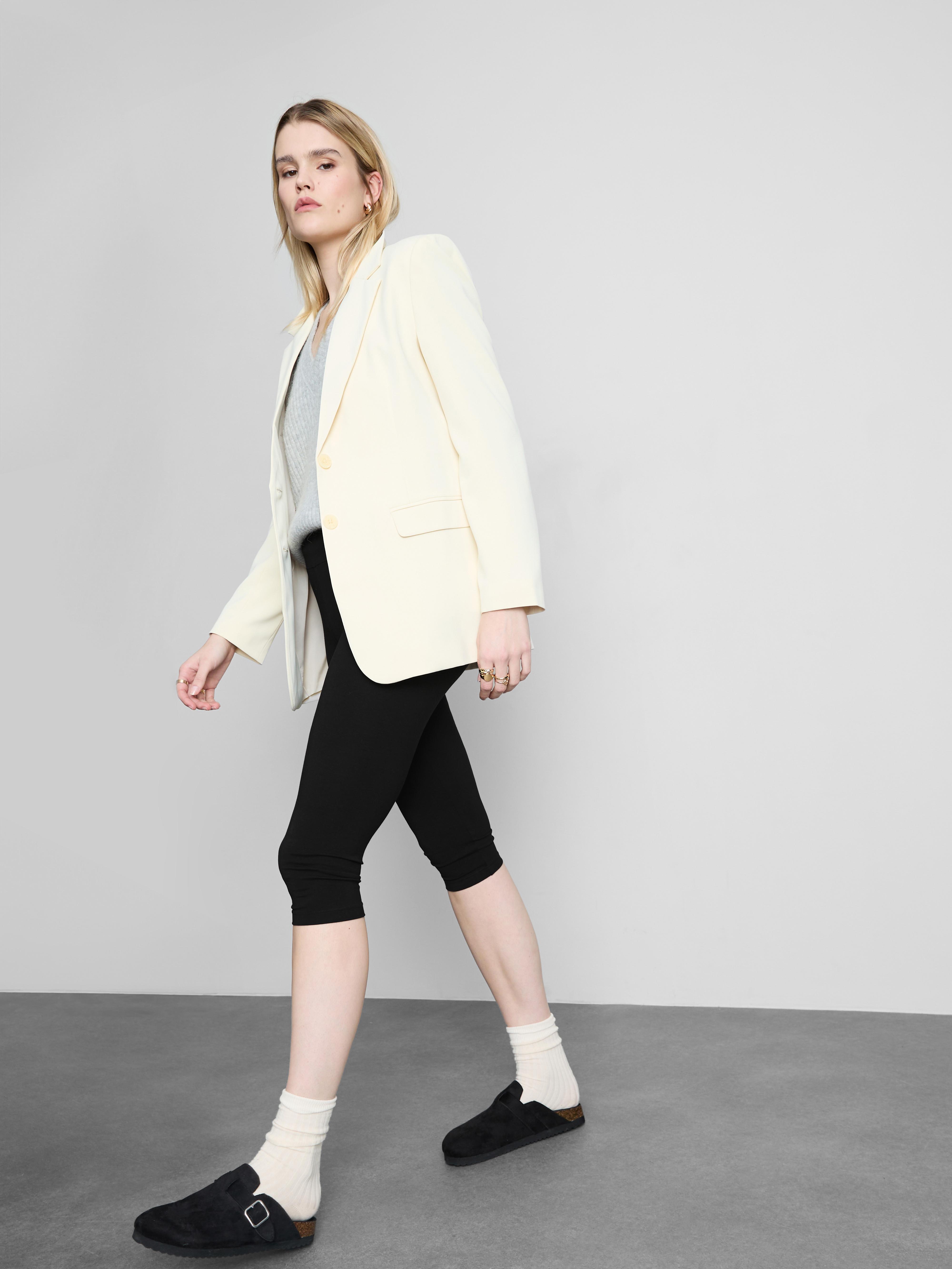 Cotton-Rich High-Waist Capri Leggings