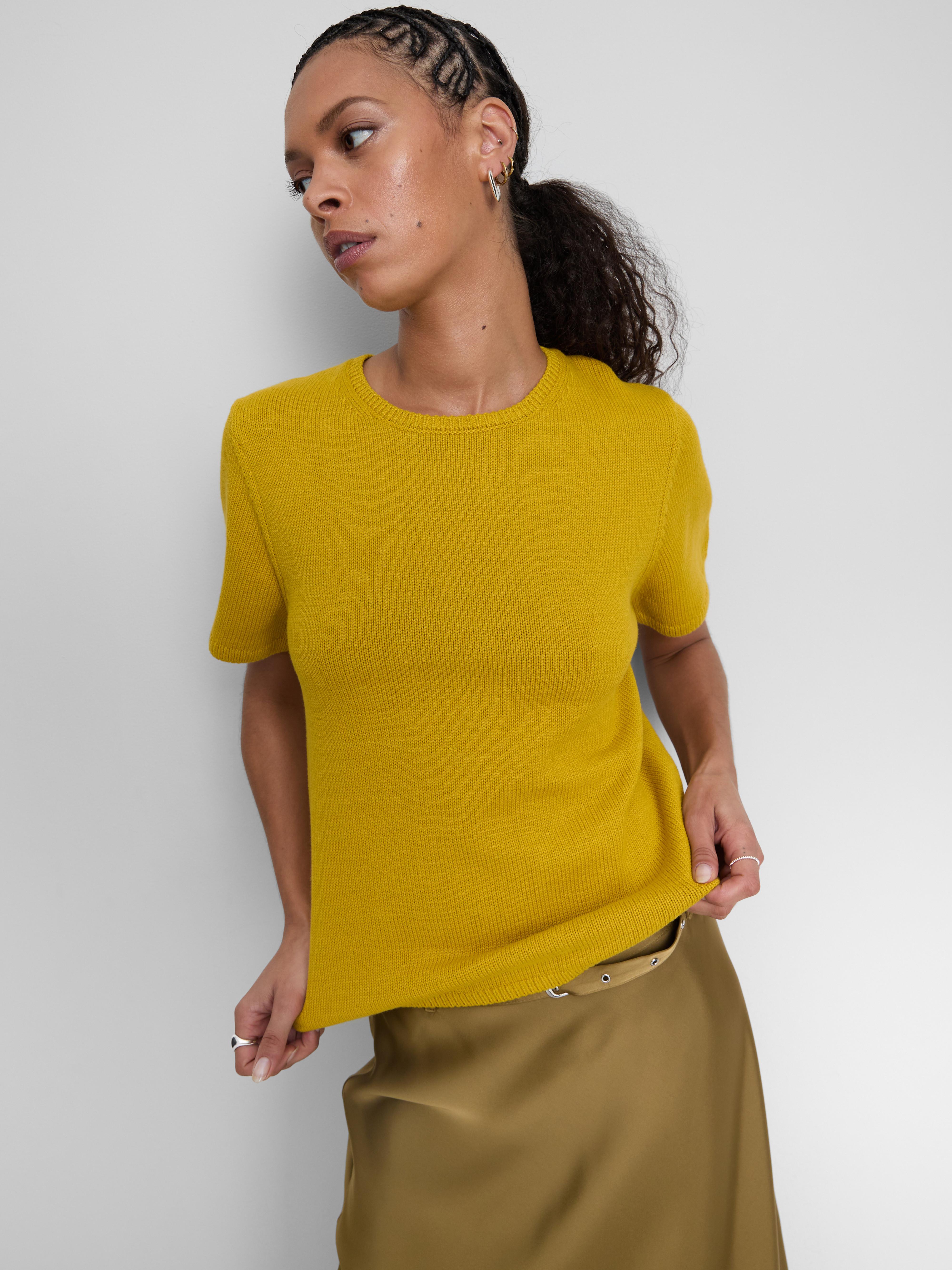 Strick-T-Shirt aus reiner Baumwolle