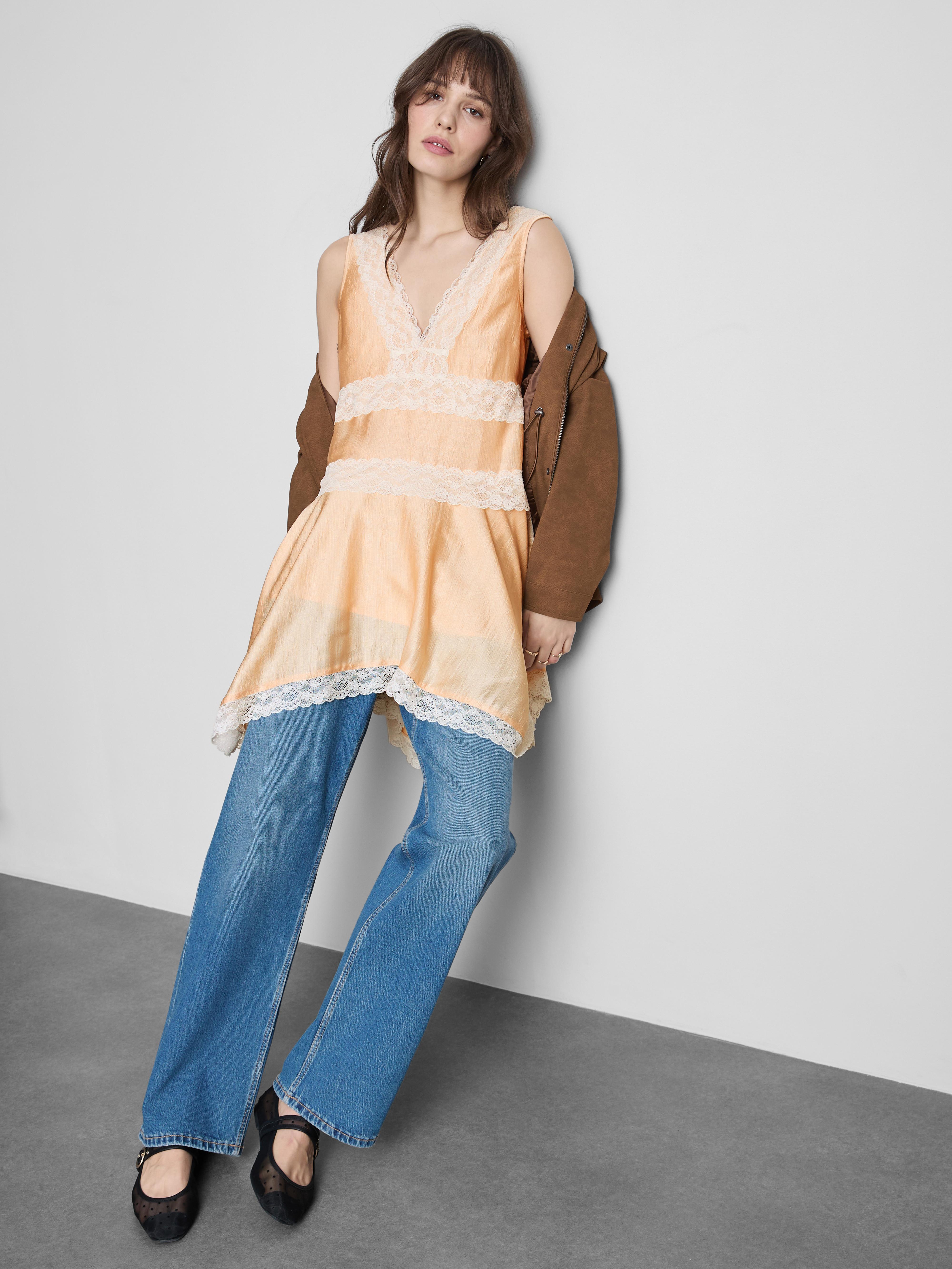 Tiered Lace Asymmetric Mini Dress