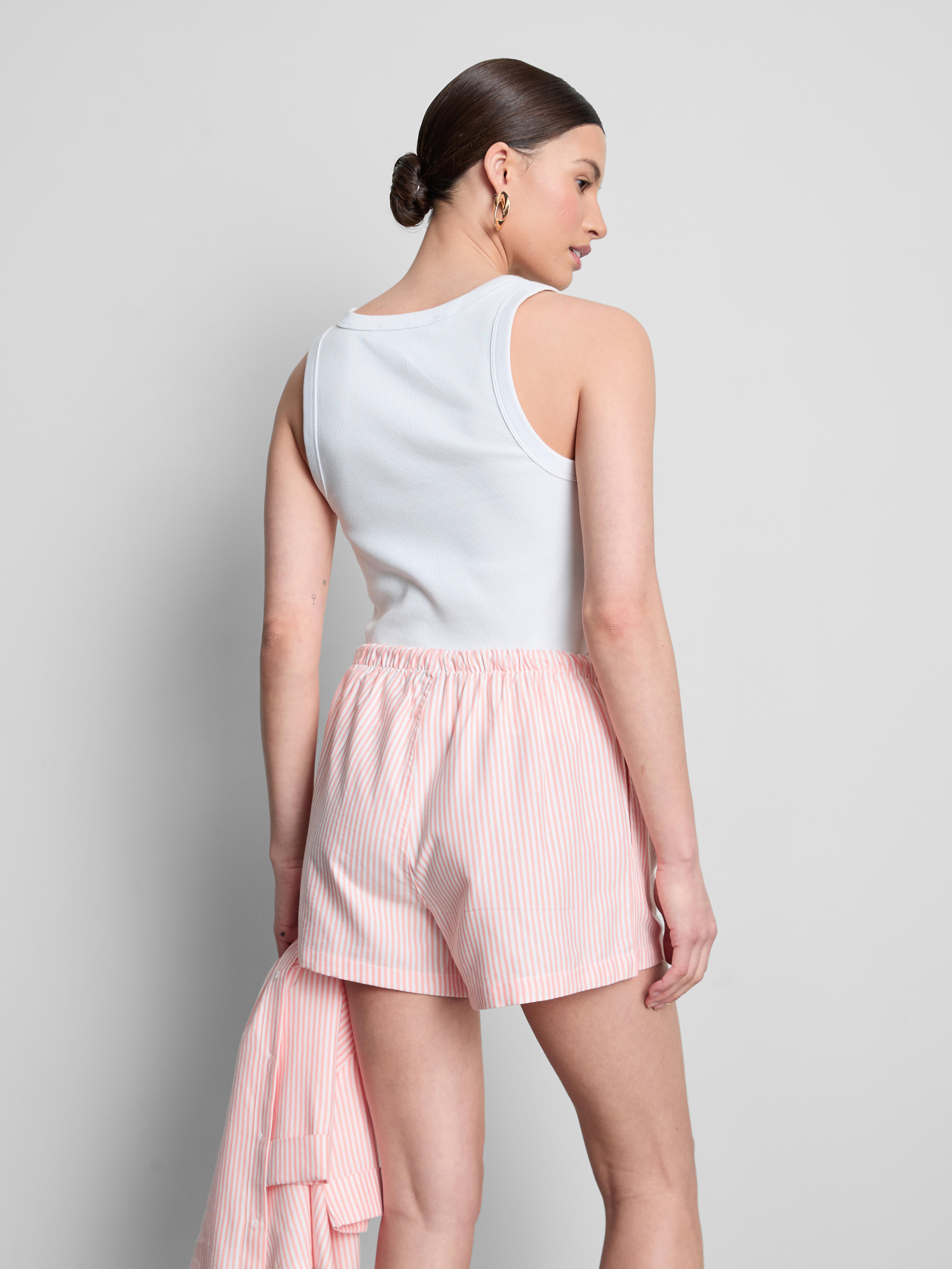 Stripe High Waisted Oxford Shorts