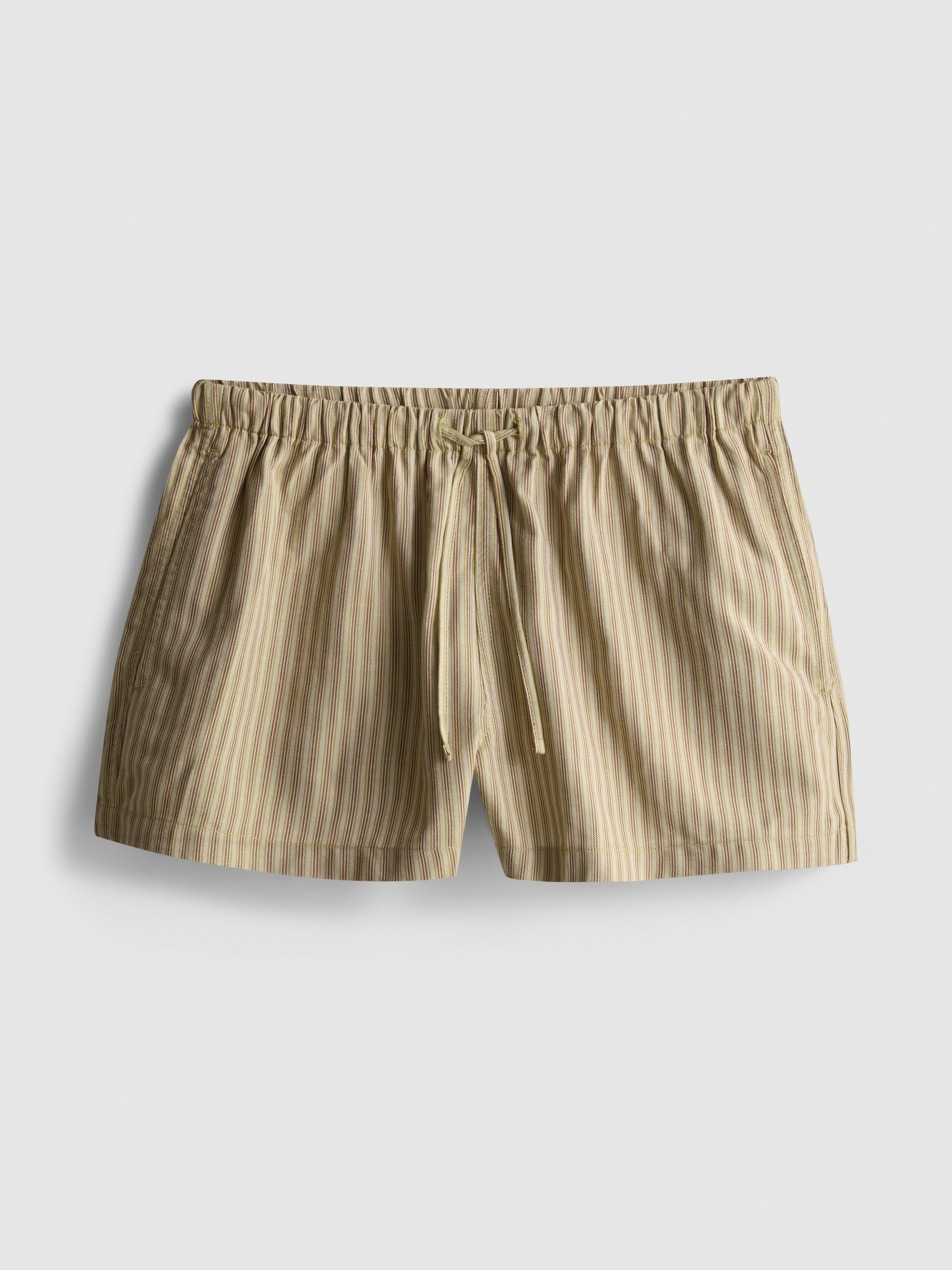 Pantaloncini Oxford a vita alta a righe