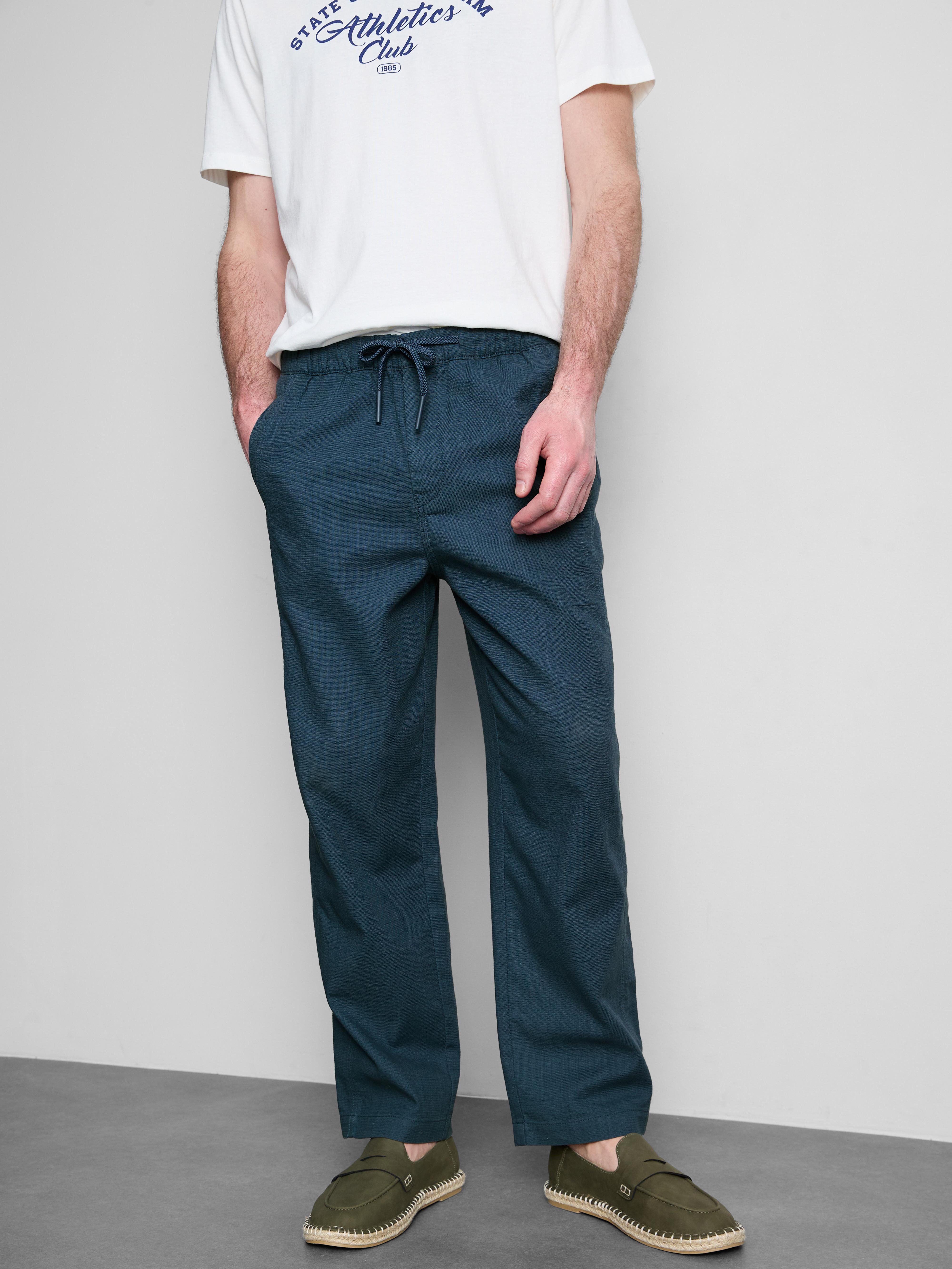 Strukturierte Hose mit Kordelzug