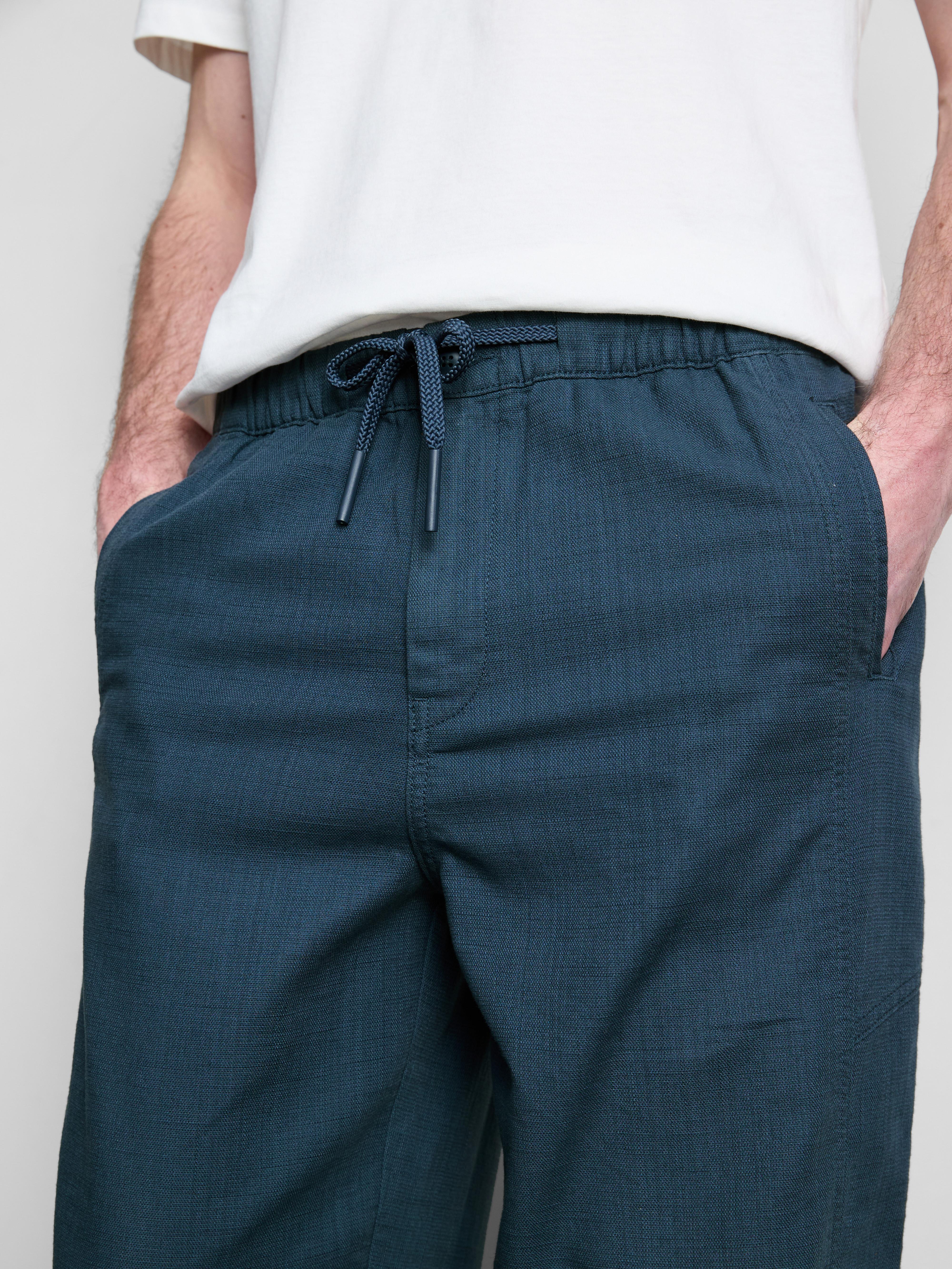 Strukturierte Hose mit Kordelzug