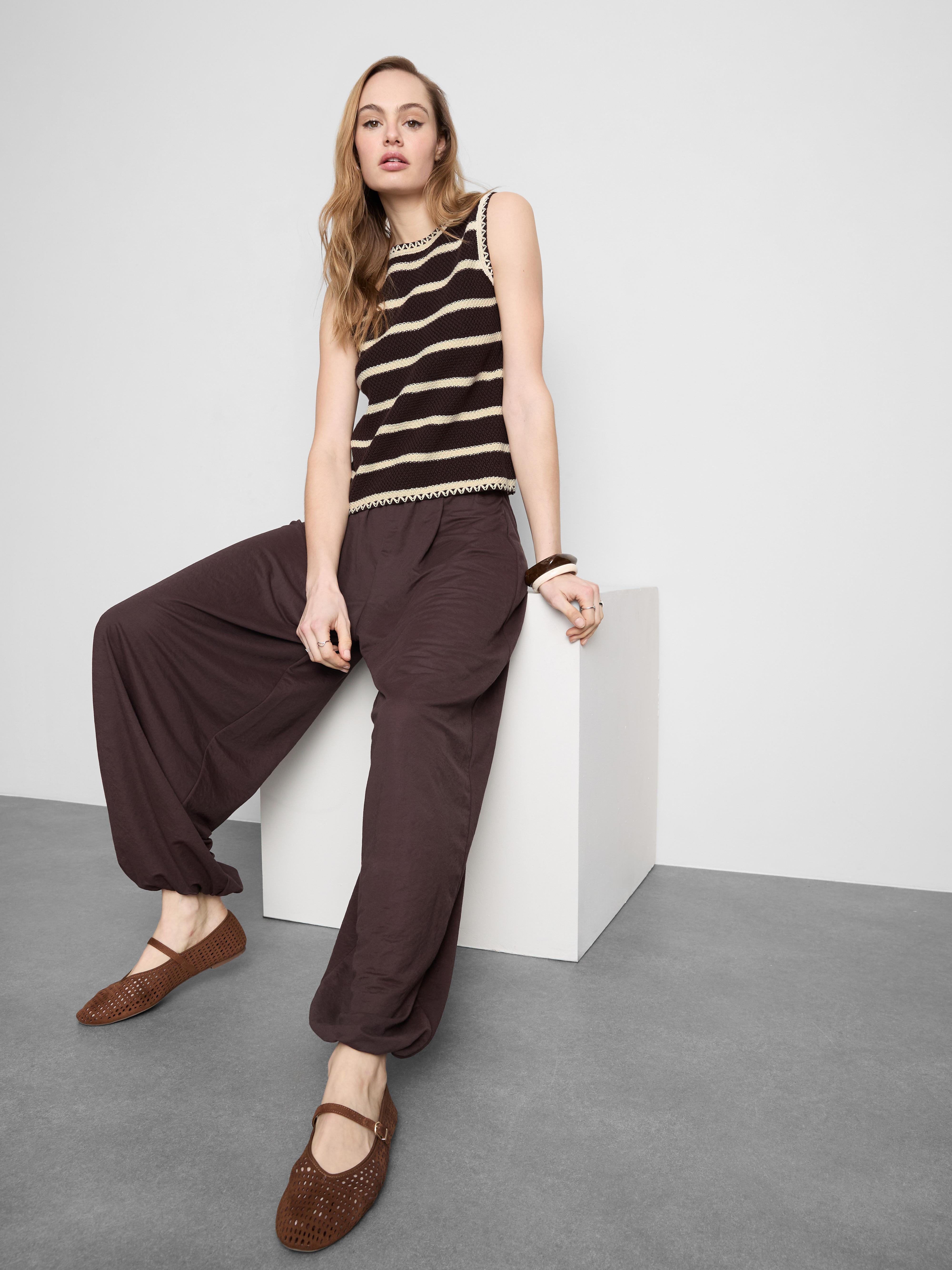 Maiou tricotat din bumbac cu dungi