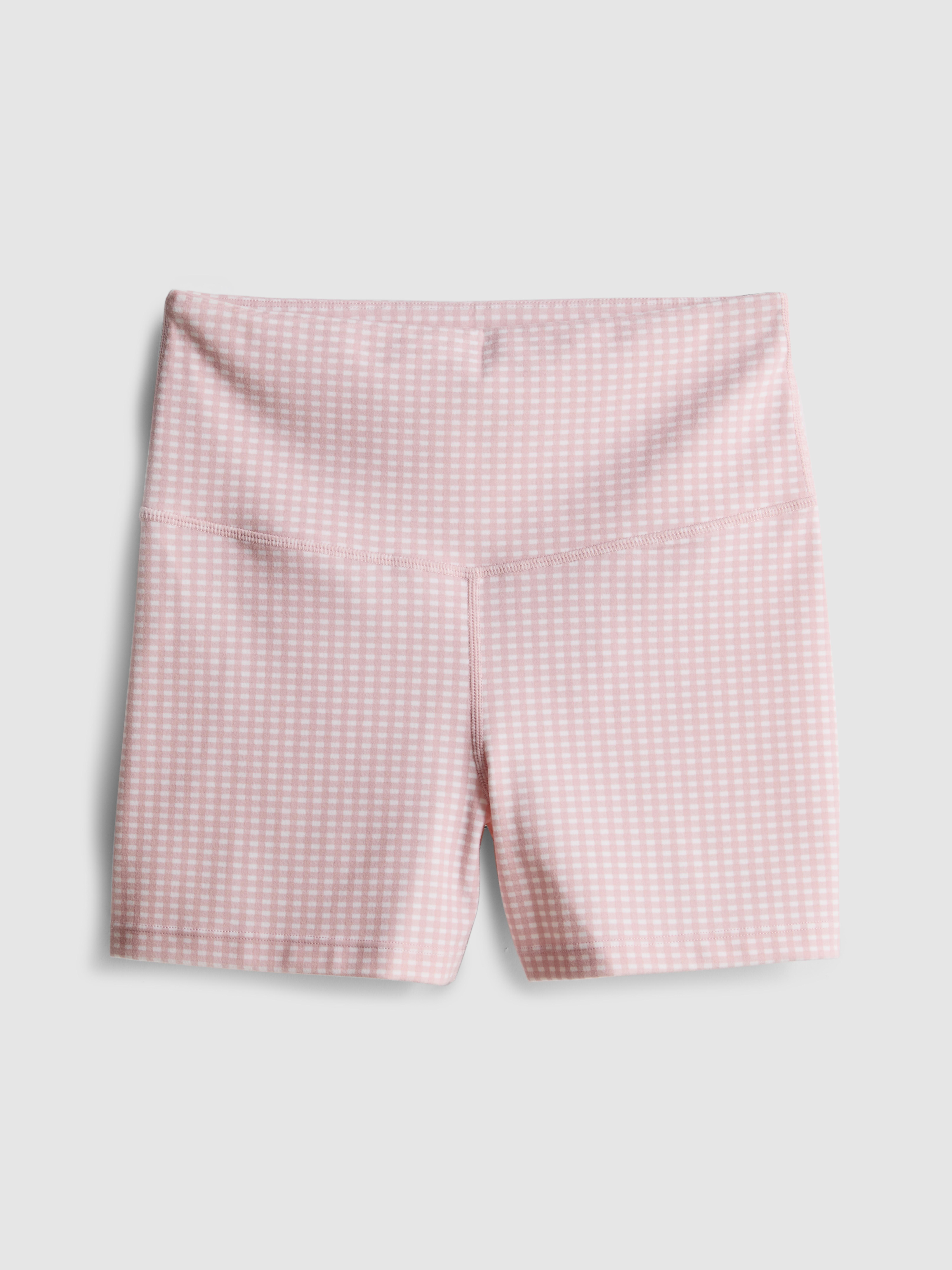 Active High-Waist-Shorts mit Vichykaros