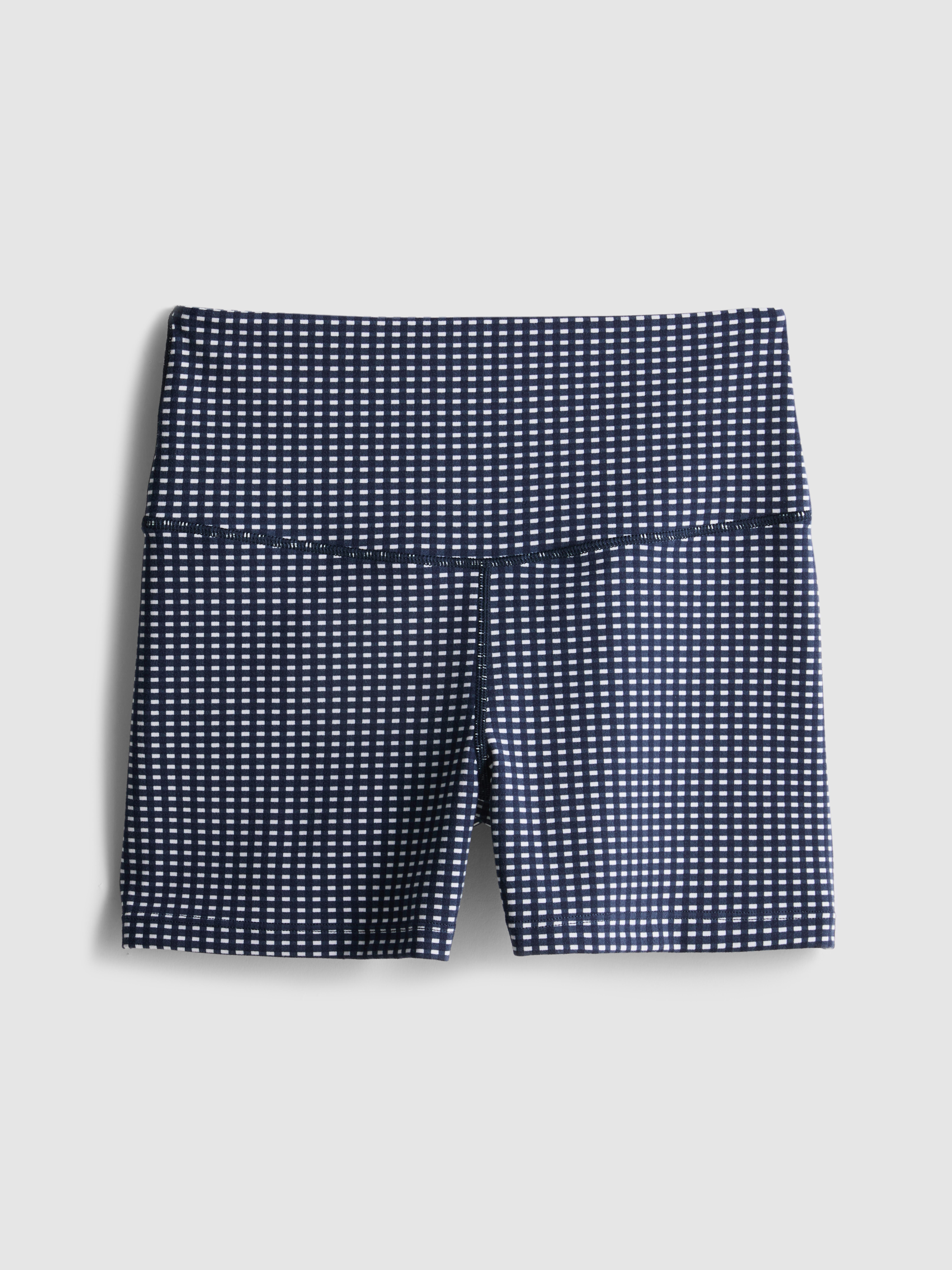 Active High-Waist-Shorts mit Vichykaros