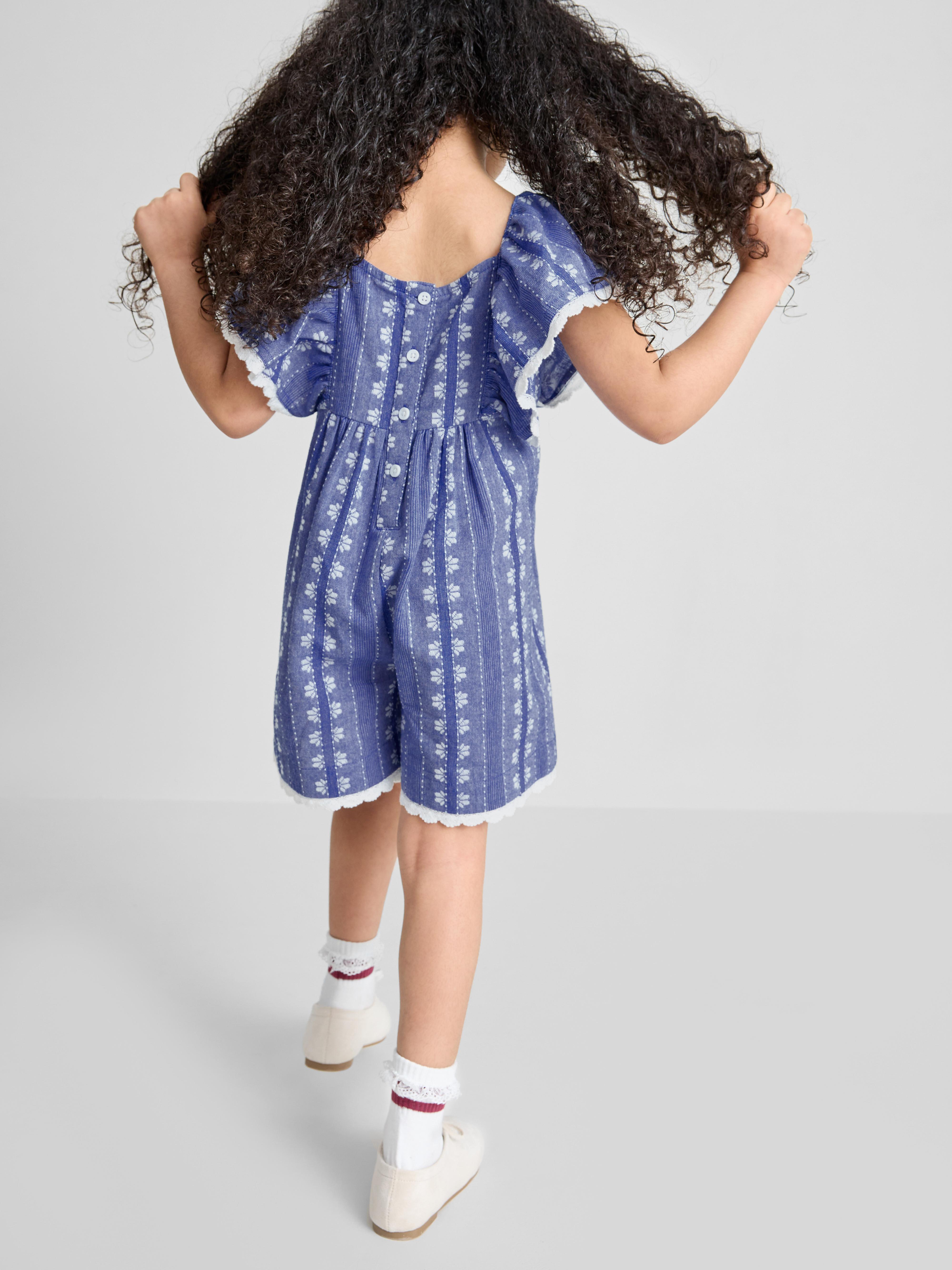 1.5-8yrs | Floral Jacquard Romper