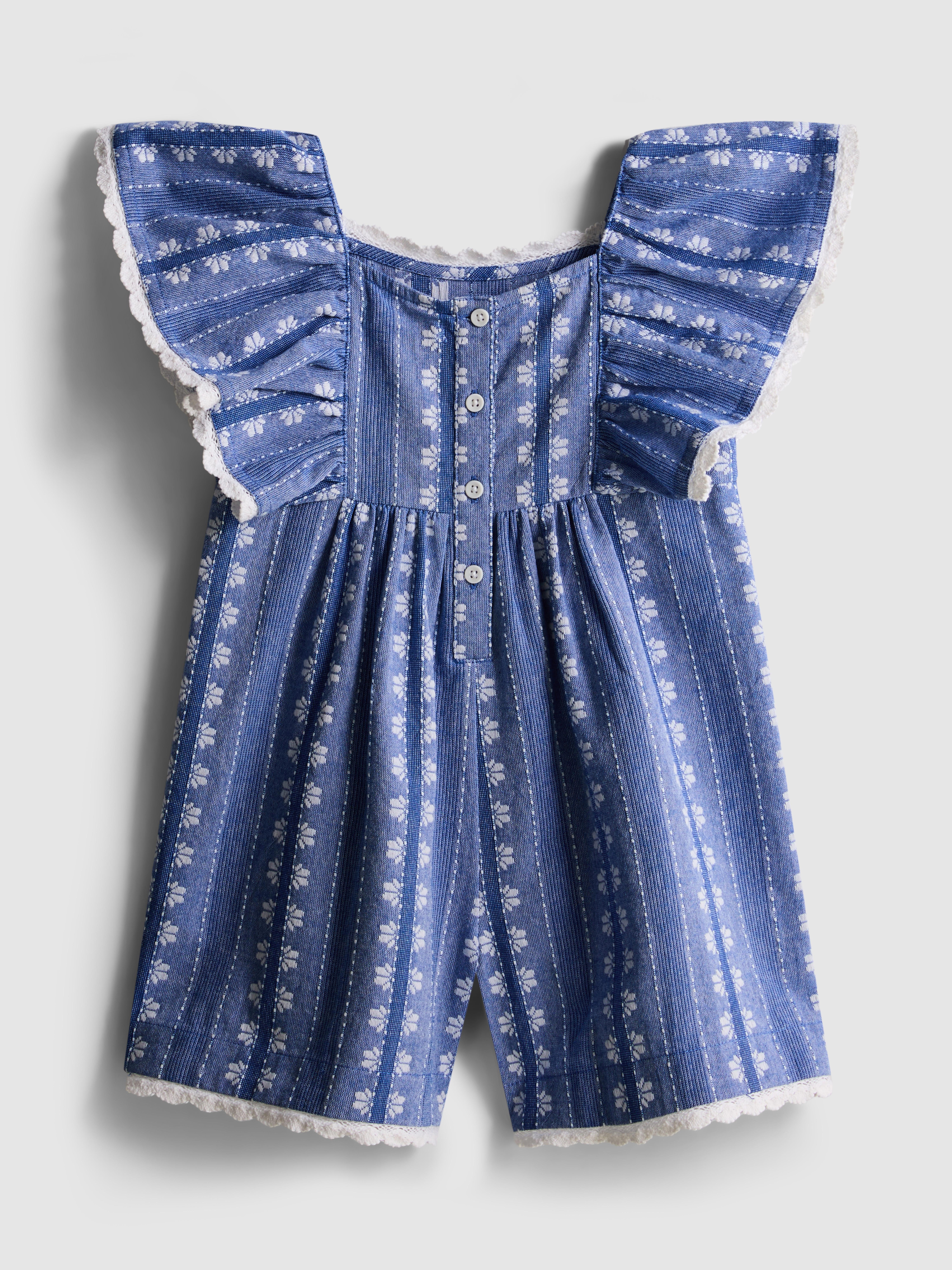 1.5-8yrs | Floral Jacquard Romper