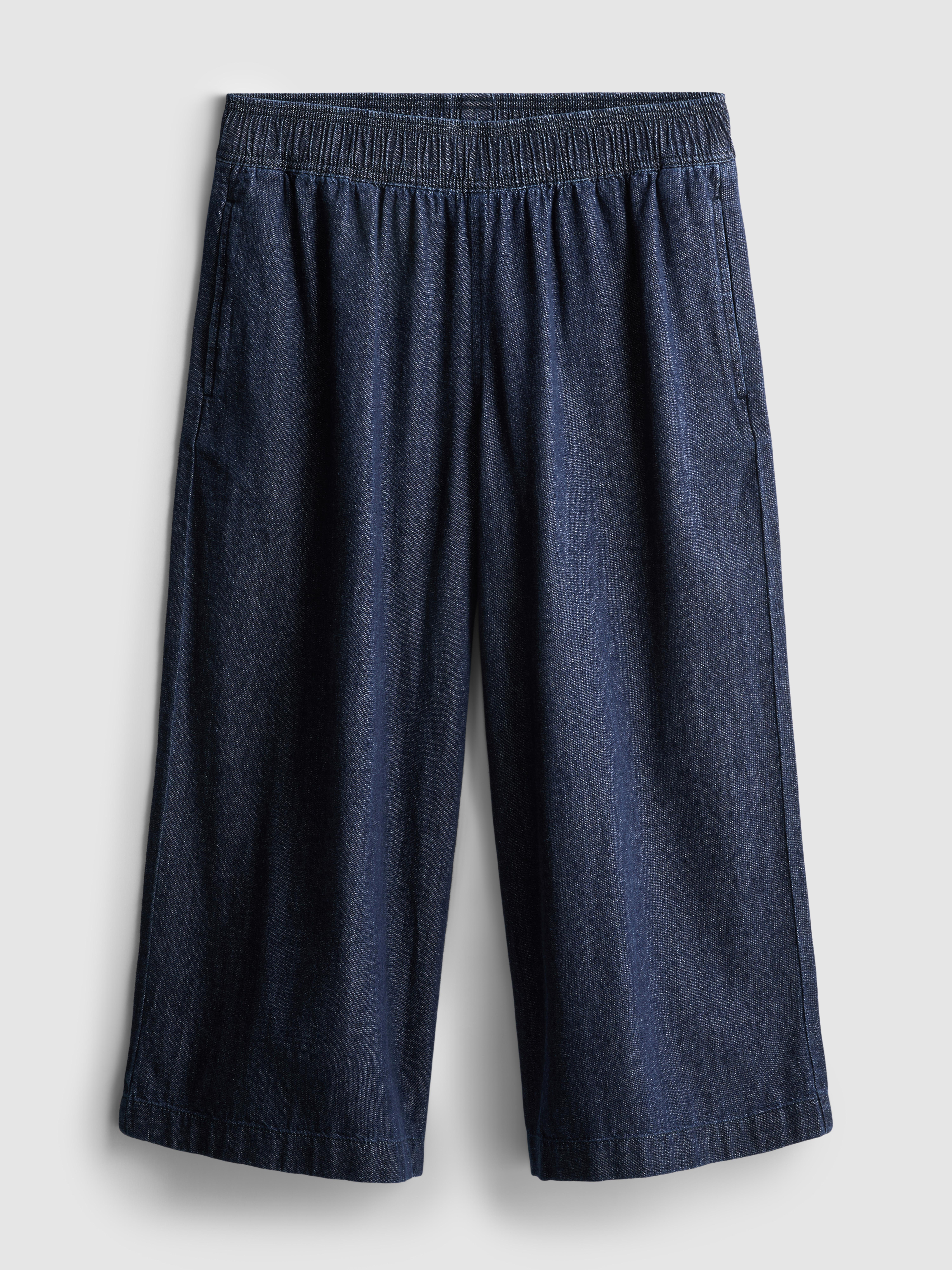 Wide-Leg Culotte Jeans