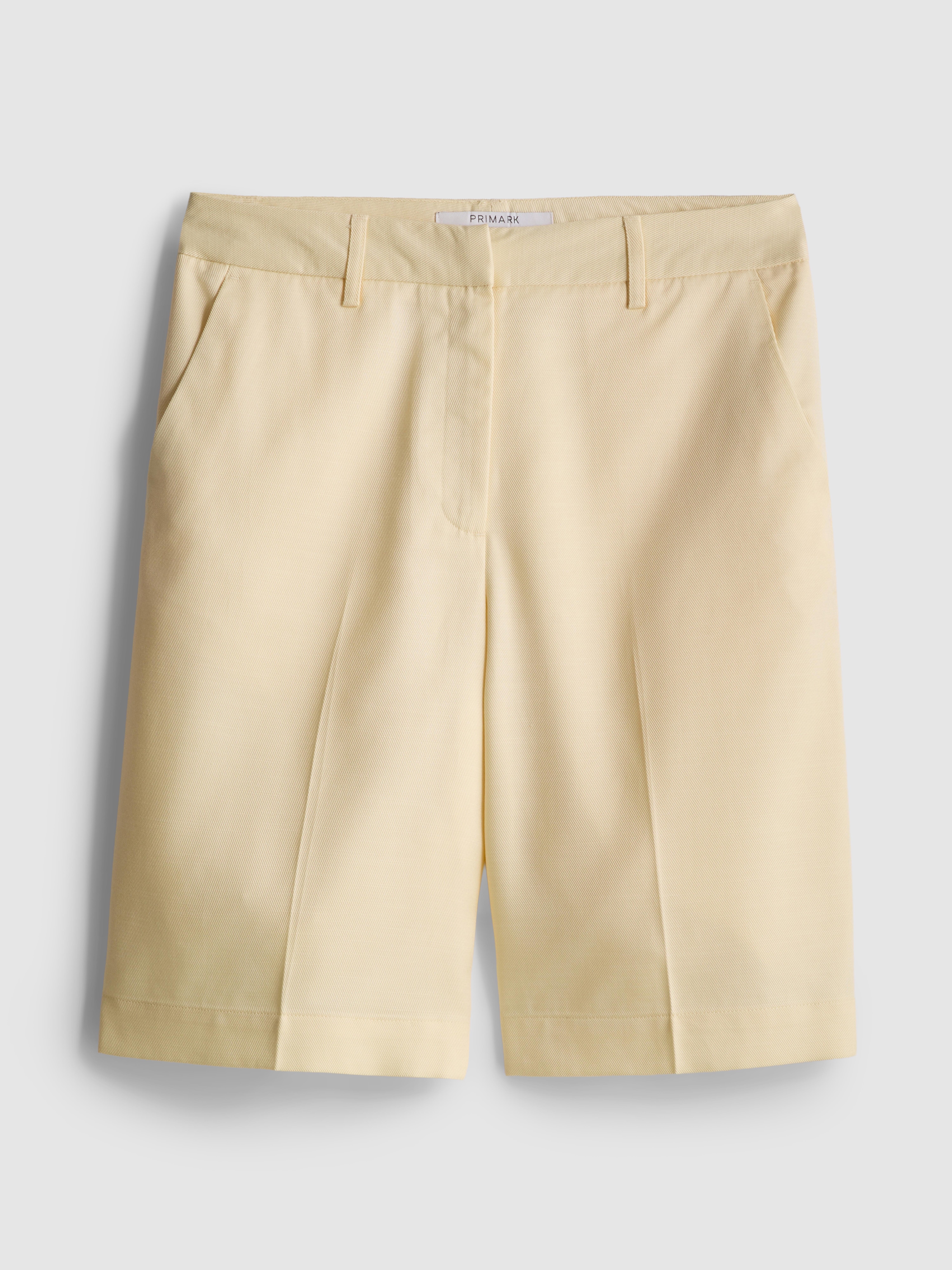 Cotton Blend Tailored Bermuda Shorts