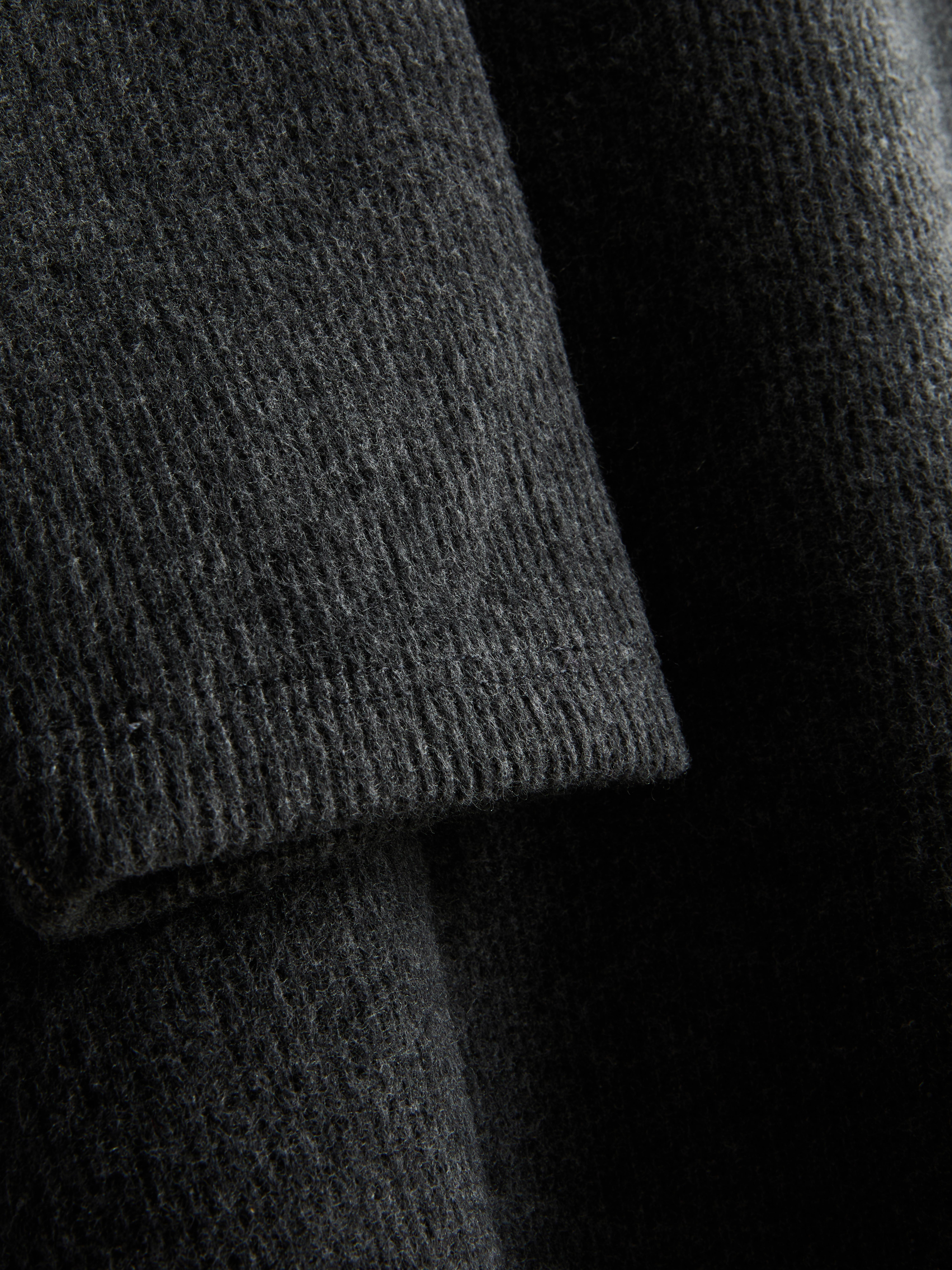 Women's Charcoal Mini Balloon-Sleeve Sweater Dress