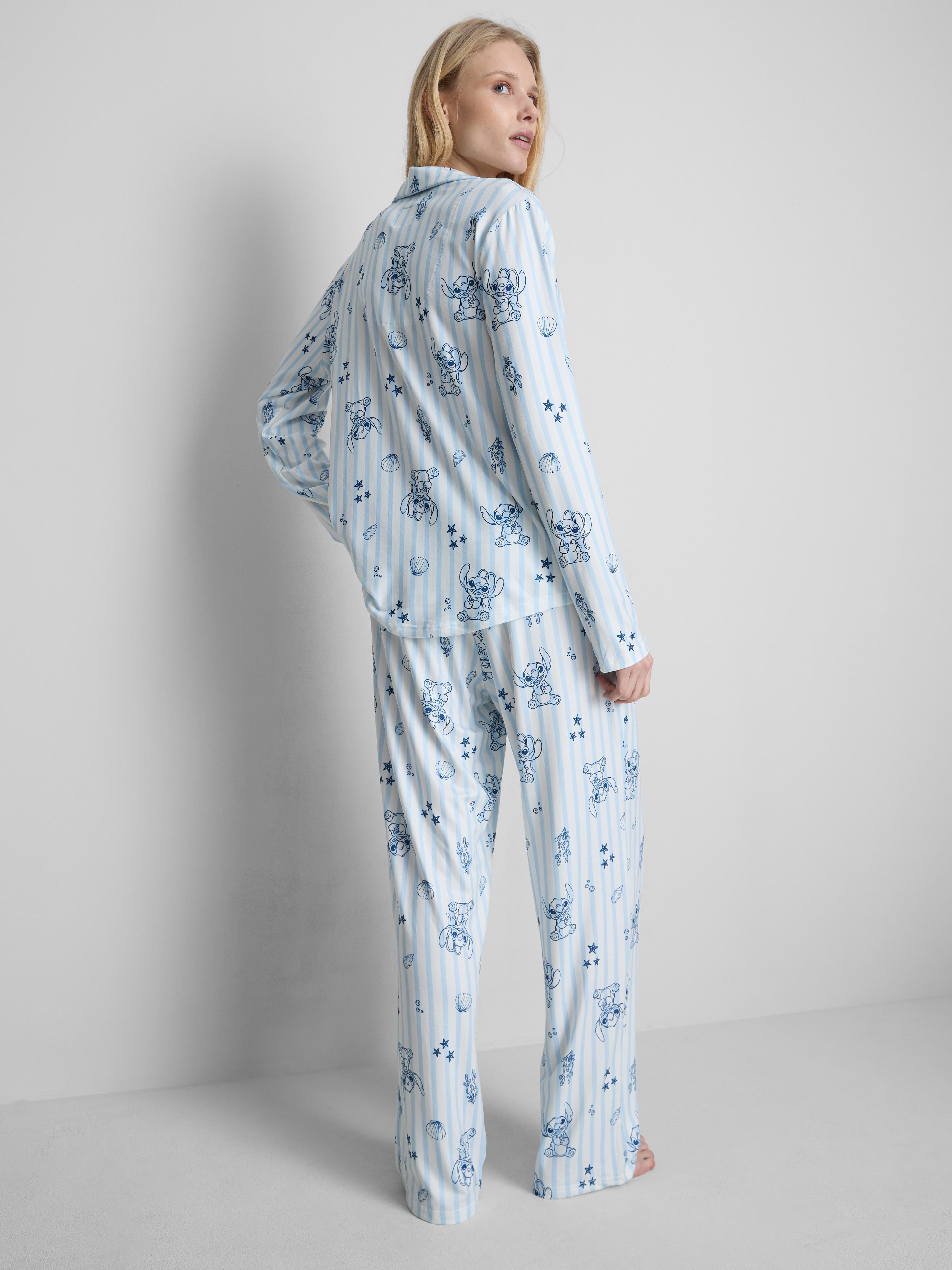 Pijama estilo Boyfriend riscas Disney Stitch