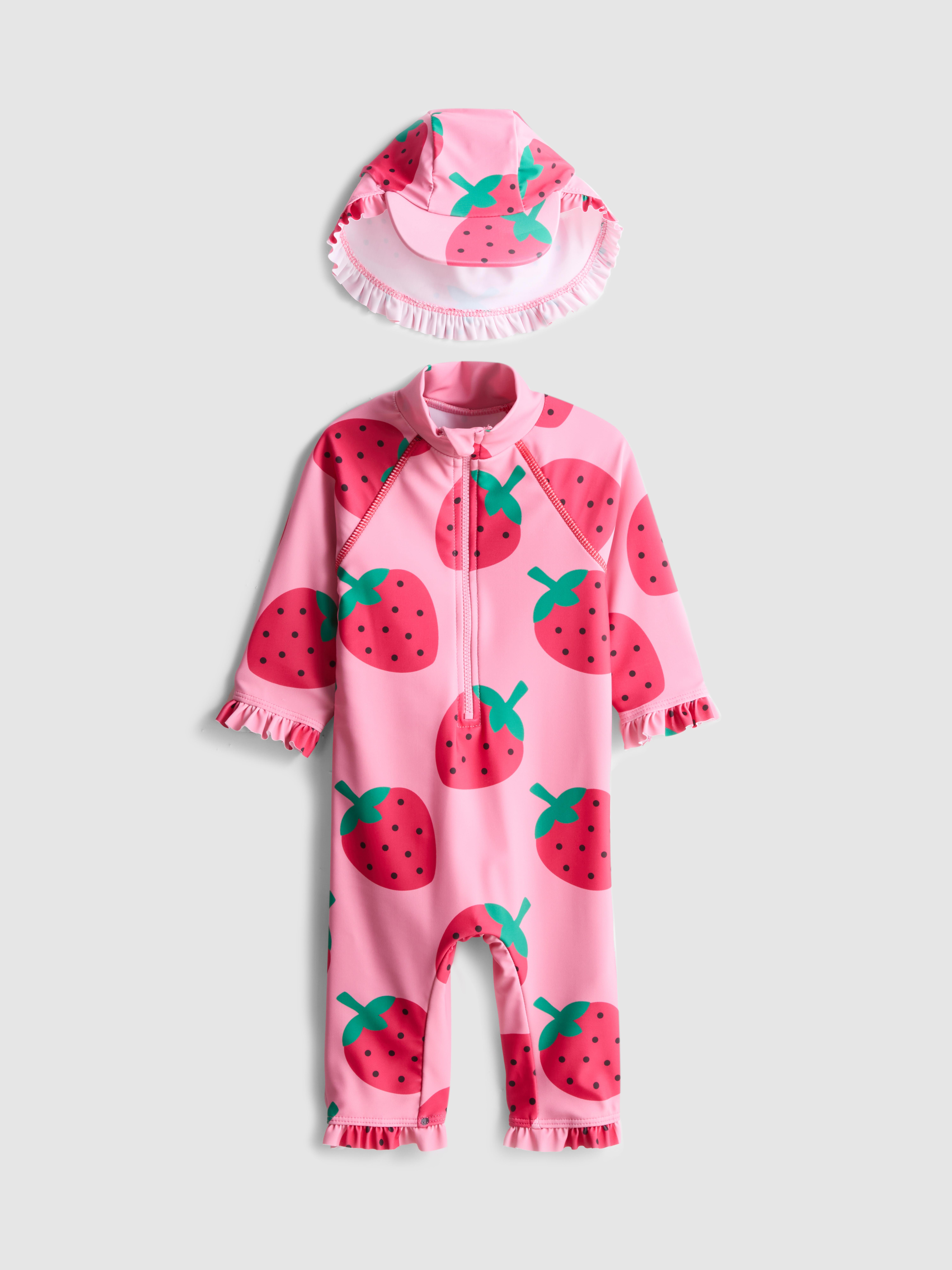 3-36mths | Printed Swimsuit and Sun Hat Set