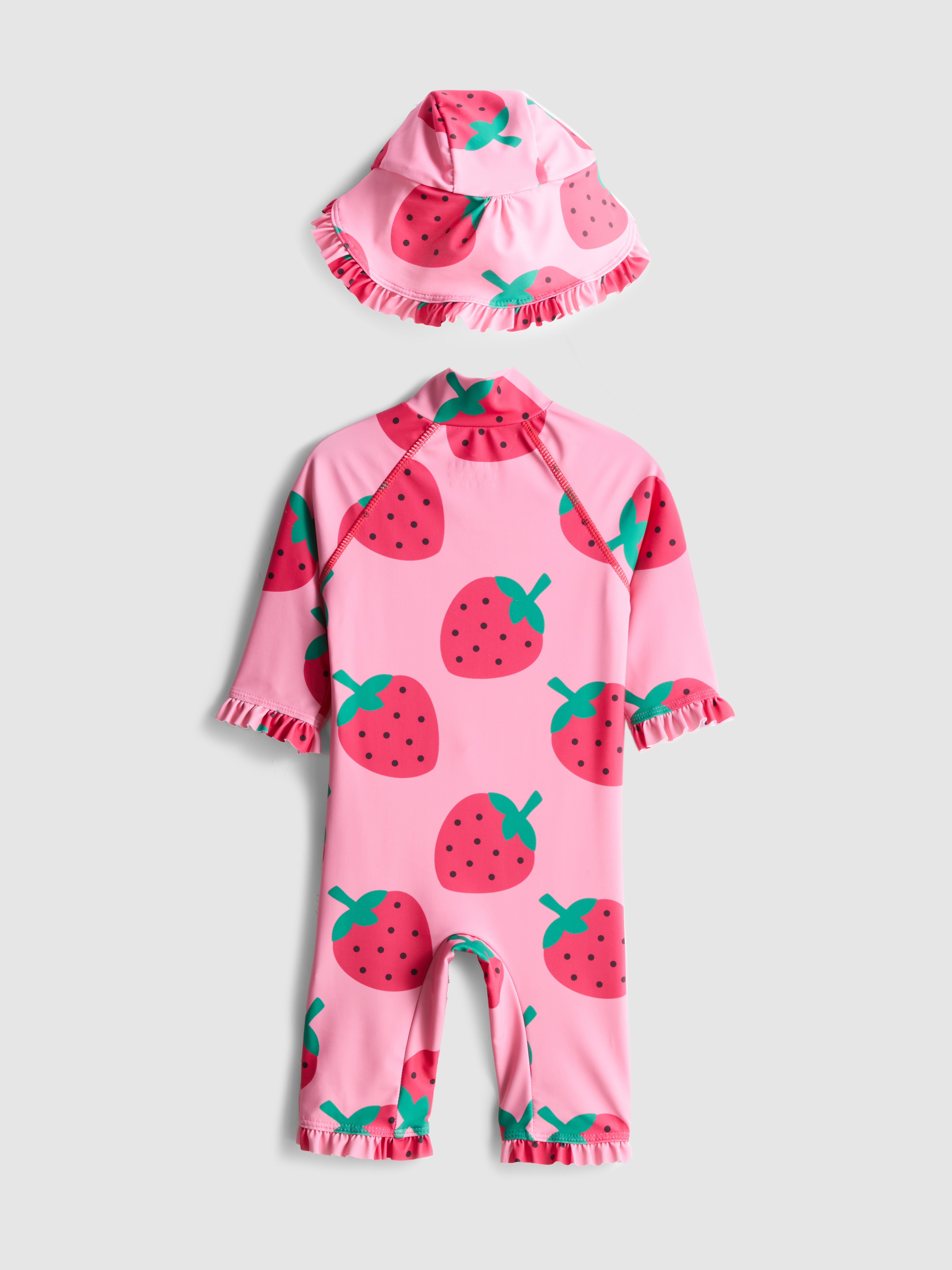 3-36mths | Printed Swimsuit and Sun Hat Set