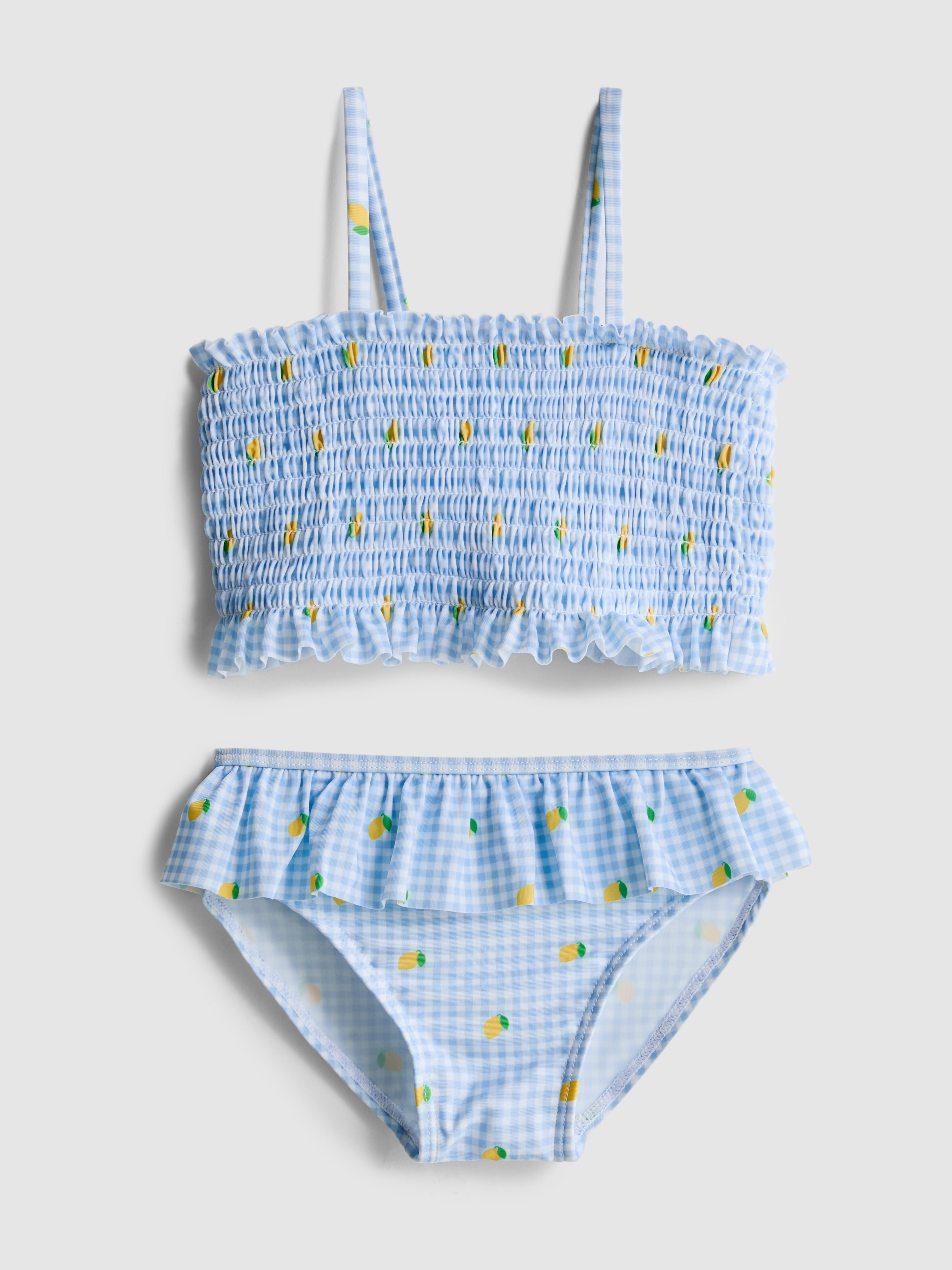 0 - 36 luni | Costum de baie încrețit cu volane